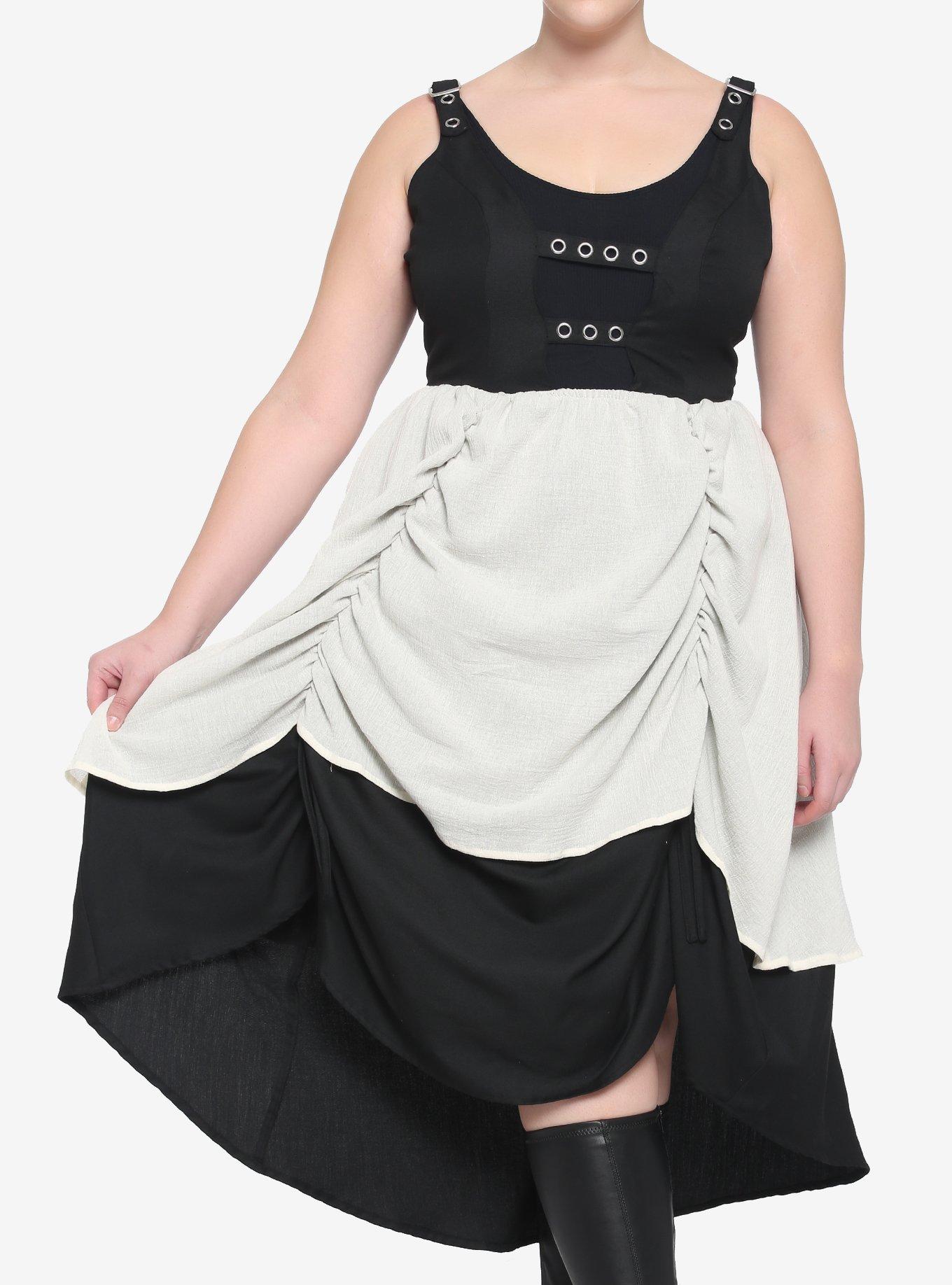 Bustle Buckle Strap Skirtall Plus Size, VANILLA ICE, hi-res