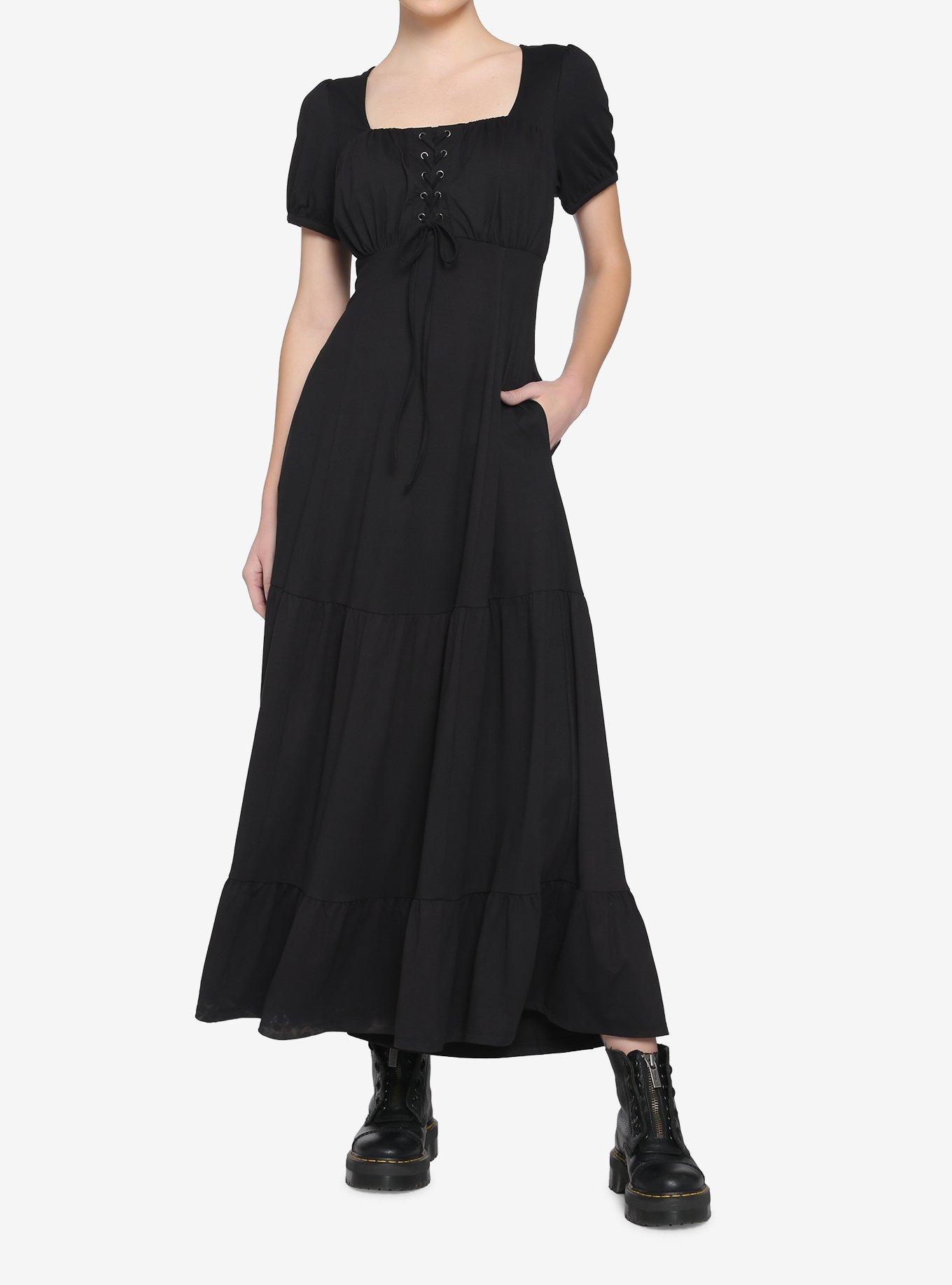 Black Empire Maxi Dress, BLACK, hi-res