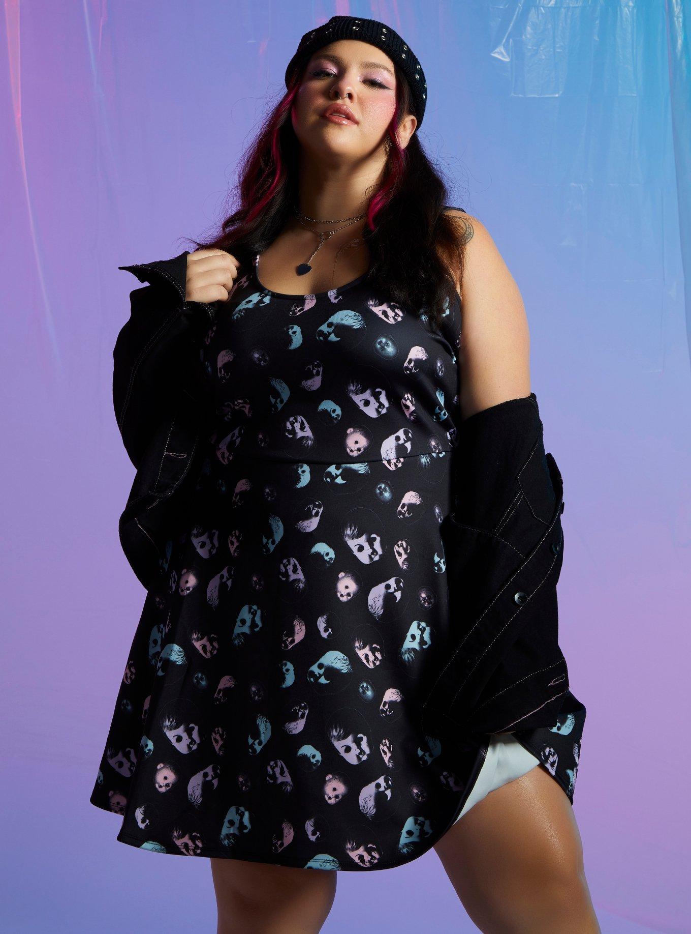 Pastel Doll Heads Dress Plus Size, , hi-res