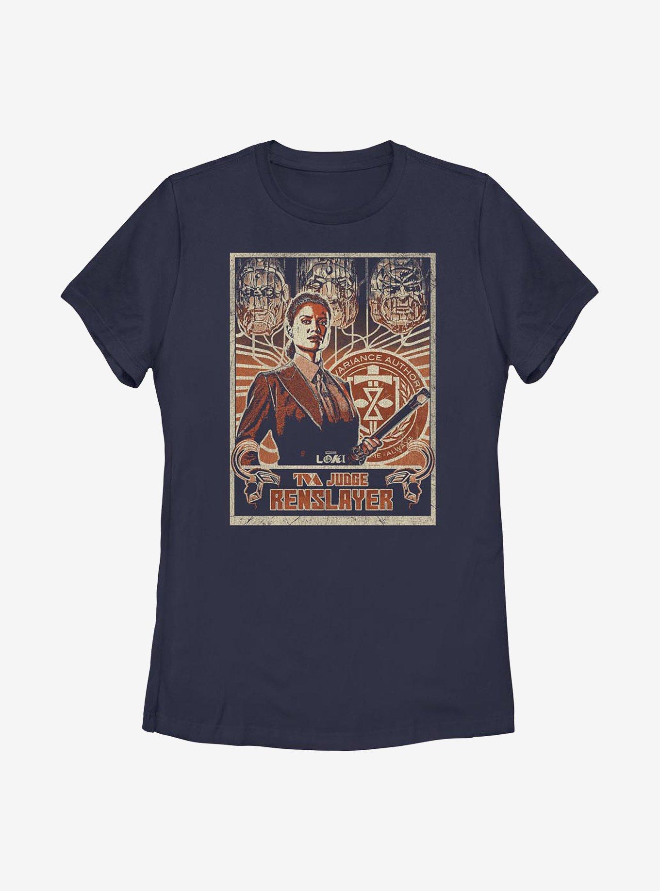 Marvel Loki TVA Judge Renslayer Womens T-Shirt, NAVY, hi-res