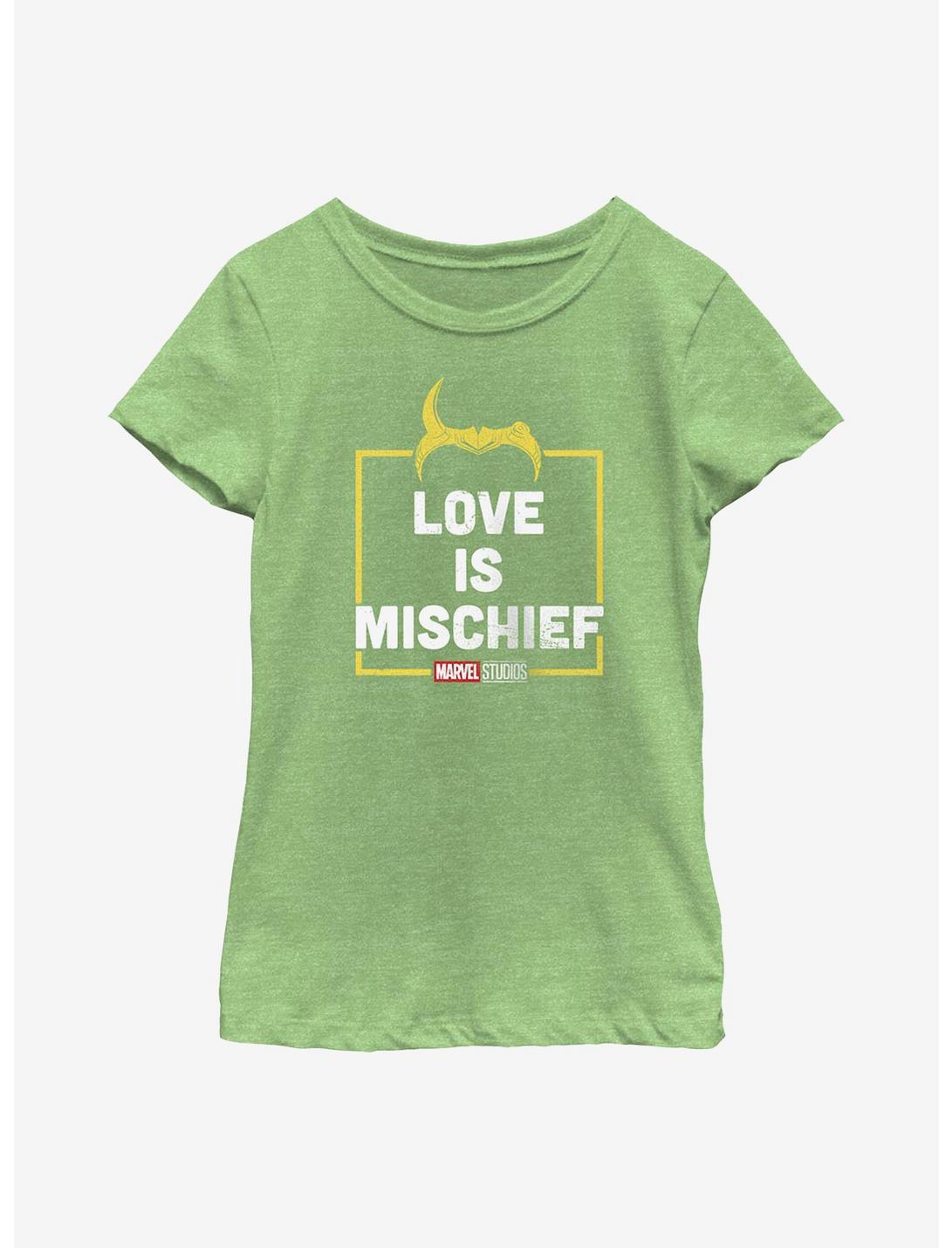 Marvel Loki Love Is Mischief Youth Girls T-Shirt, GRN APPLE, hi-res