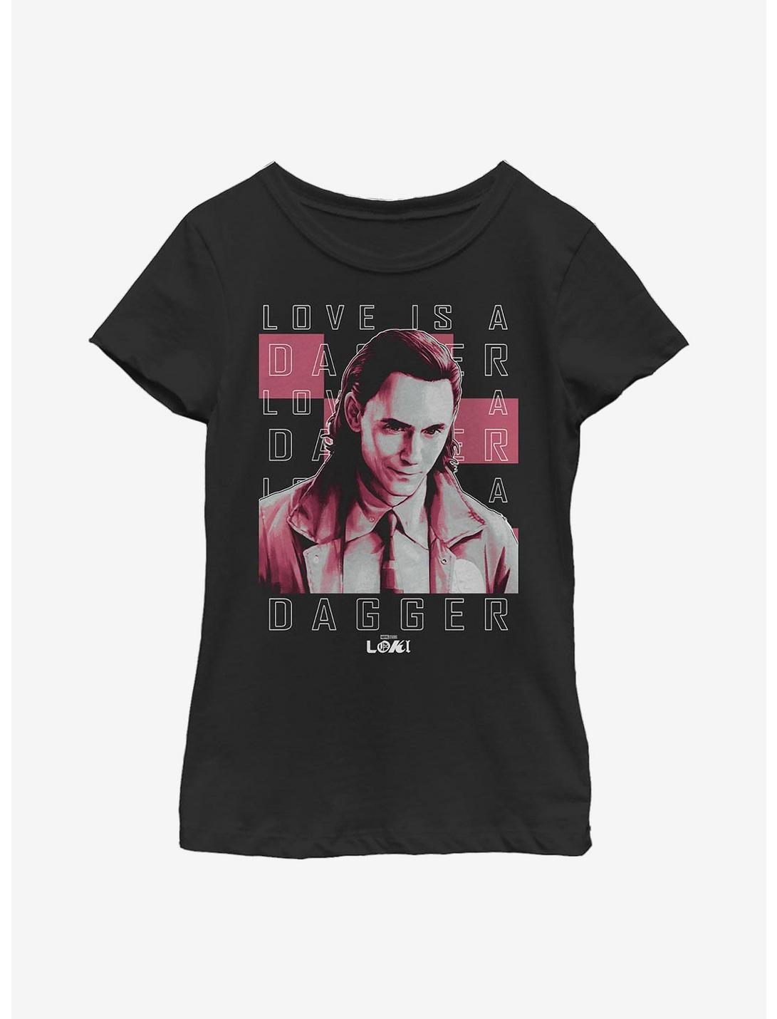 Marvel Loki Love Is A Dagger Youth Girls T-Shirt, BLACK, hi-res