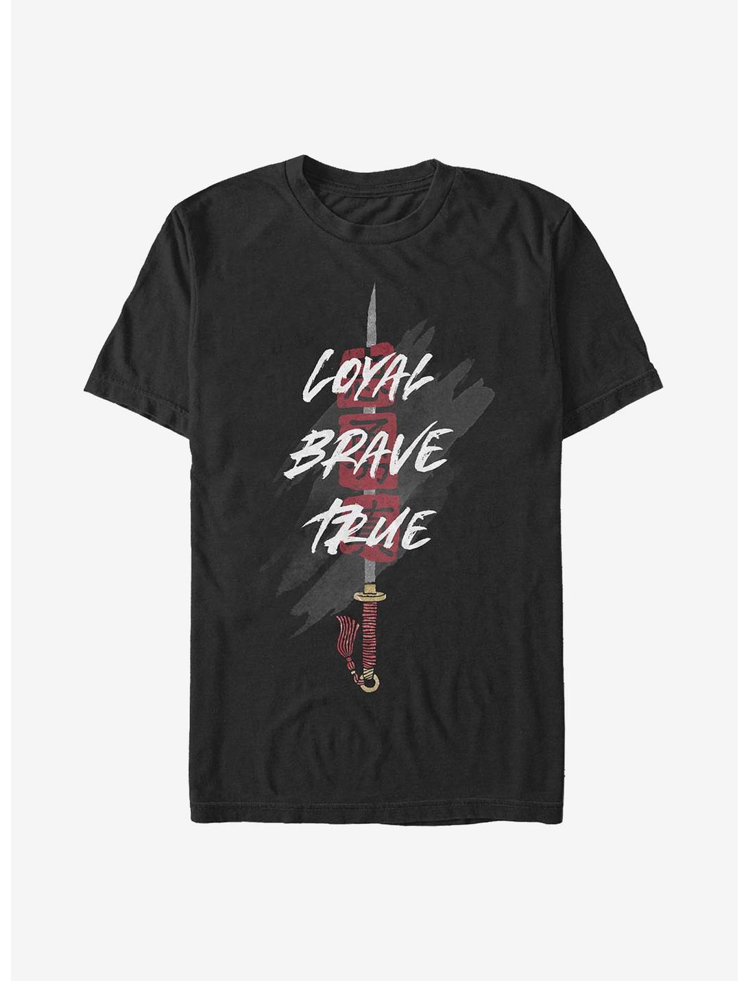 Disney Mulan Sword Loyal Brave True T-Shirt, BLACK, hi-res