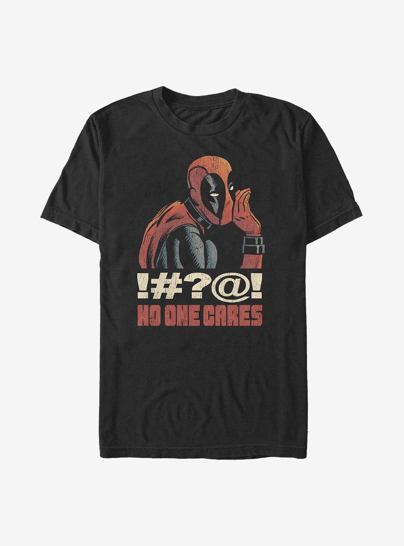 Marvel Deadpool No One Cares T-Shirt, BLACK, hi-res