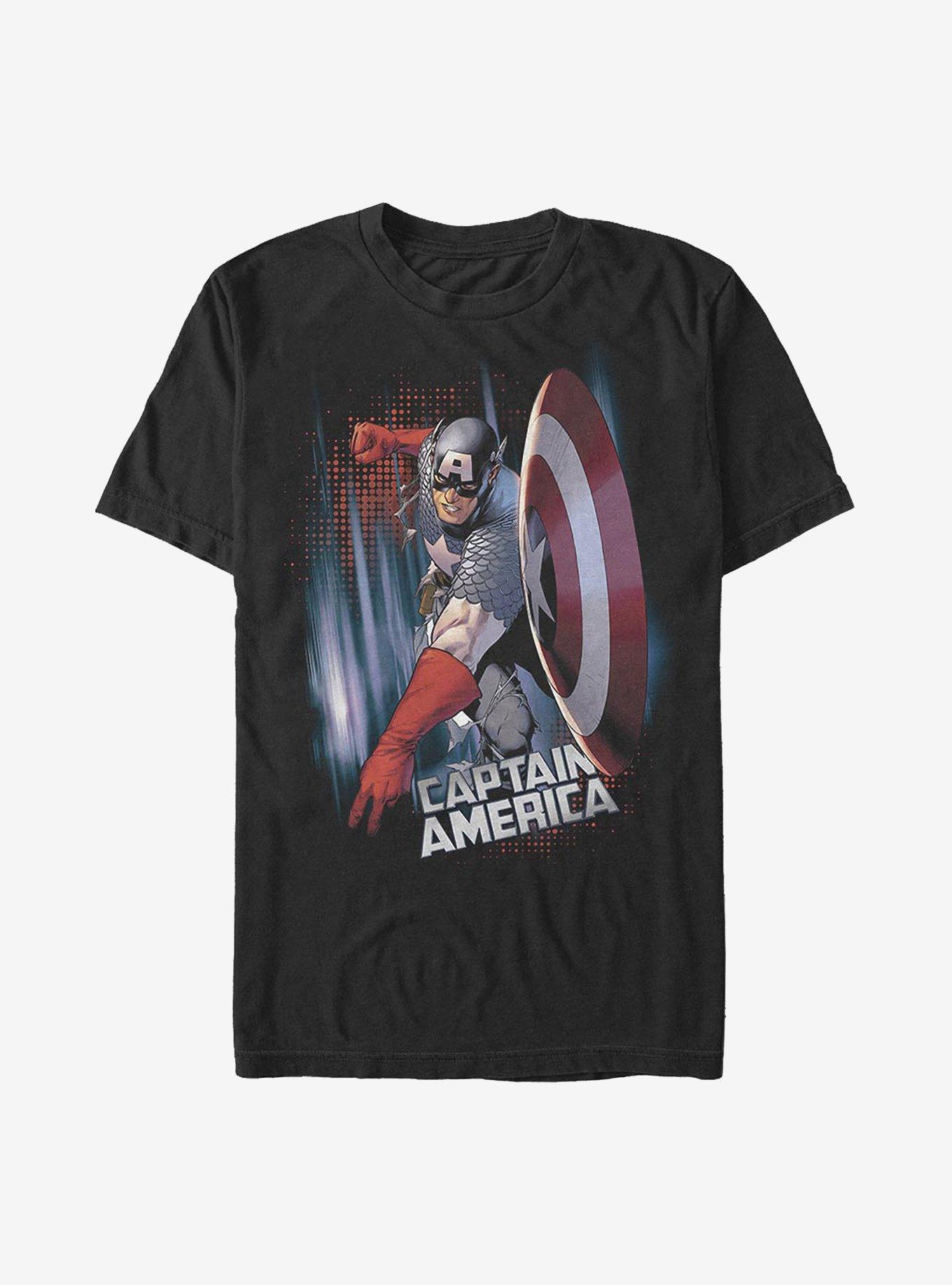 Marvel Shield Throw T-Shirt, BLACK, hi-res