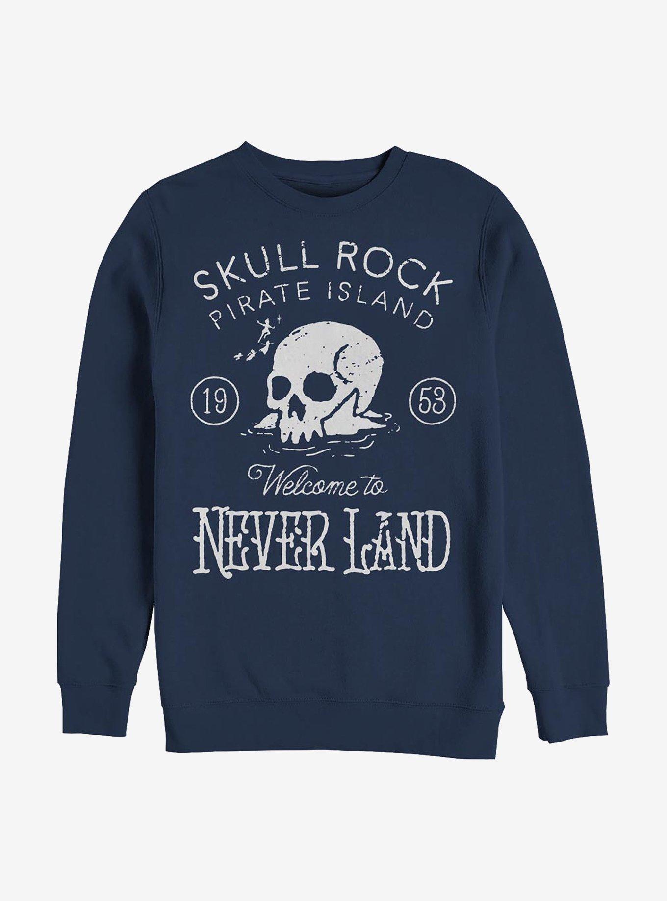 Disney Peter Pan Welcome To Skull Rock Crew Sweatshirt, NAVY, hi-res