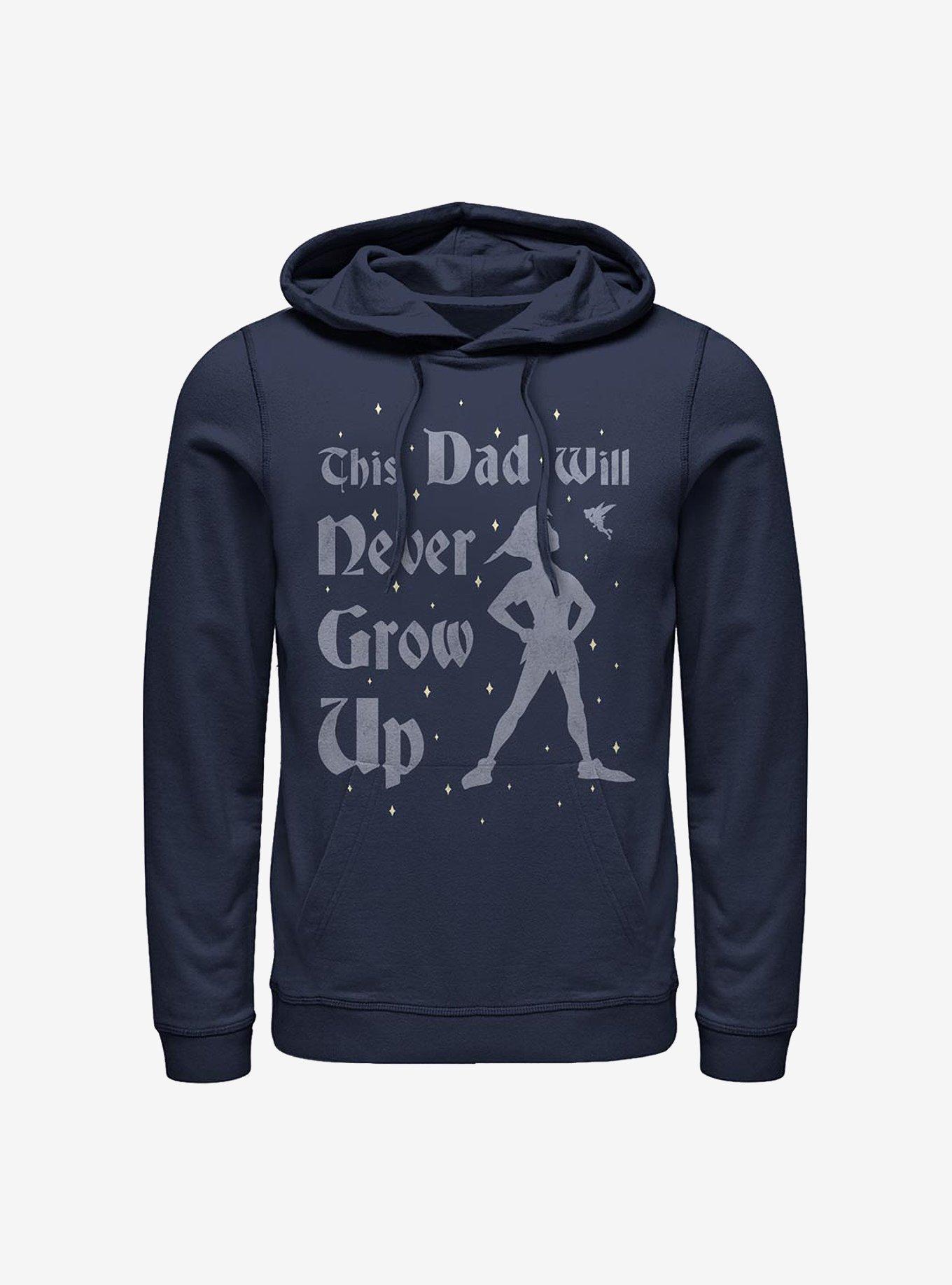 Disney Peter Pan This Dad Will Never Grow Up Hoodie, NAVY, hi-res