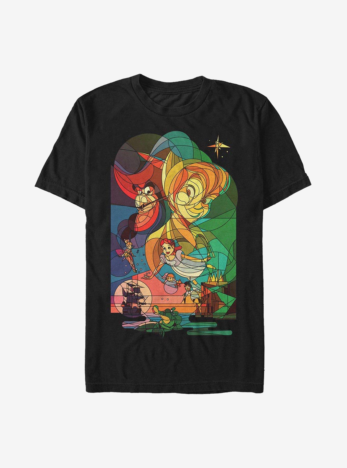 Disney Peter Pan Stained Glass T-Shirt, BLACK, hi-res