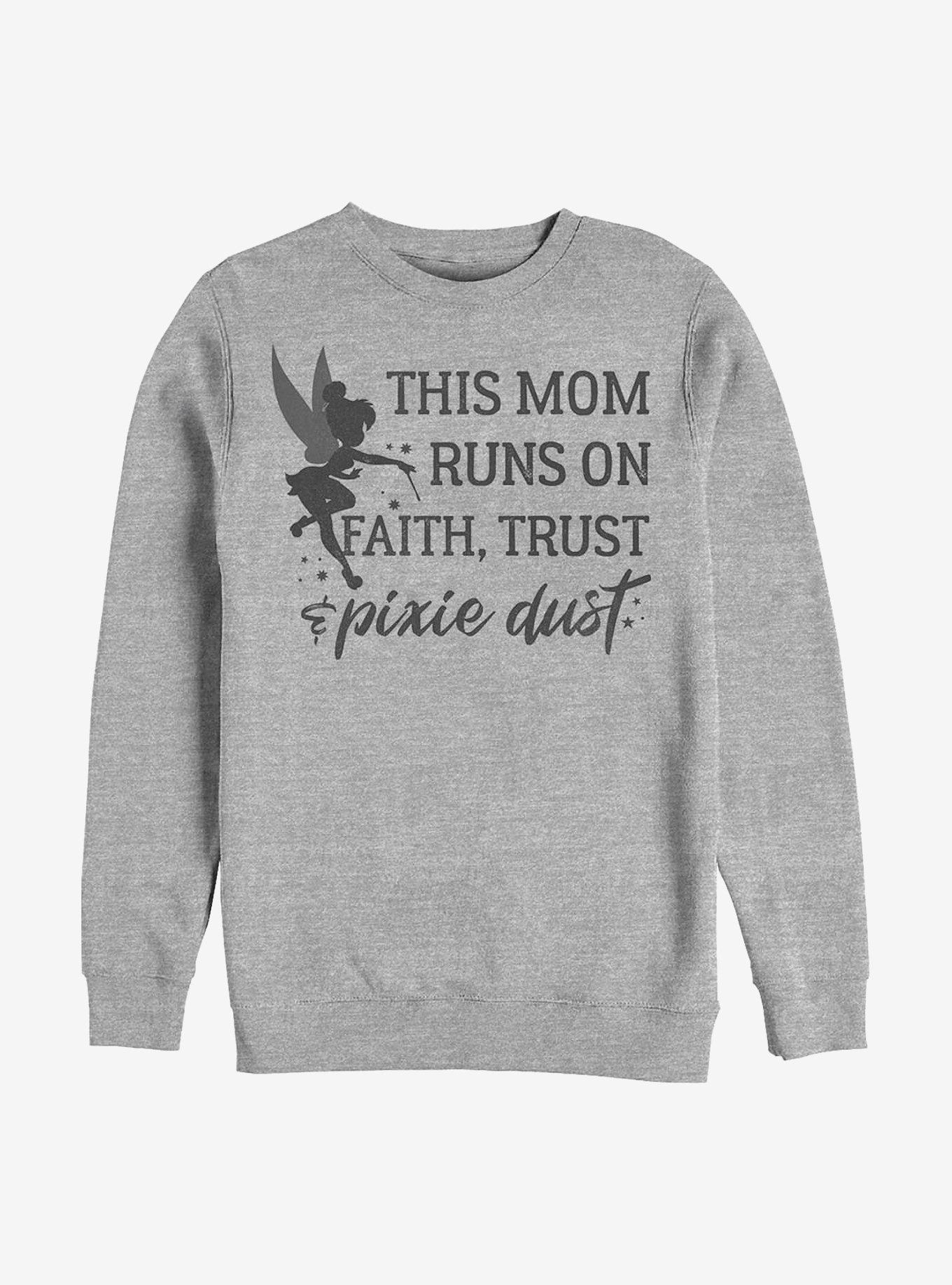 Disney Tink This Mom Runs On Crew Sweatshirt, ATH HTR, hi-res