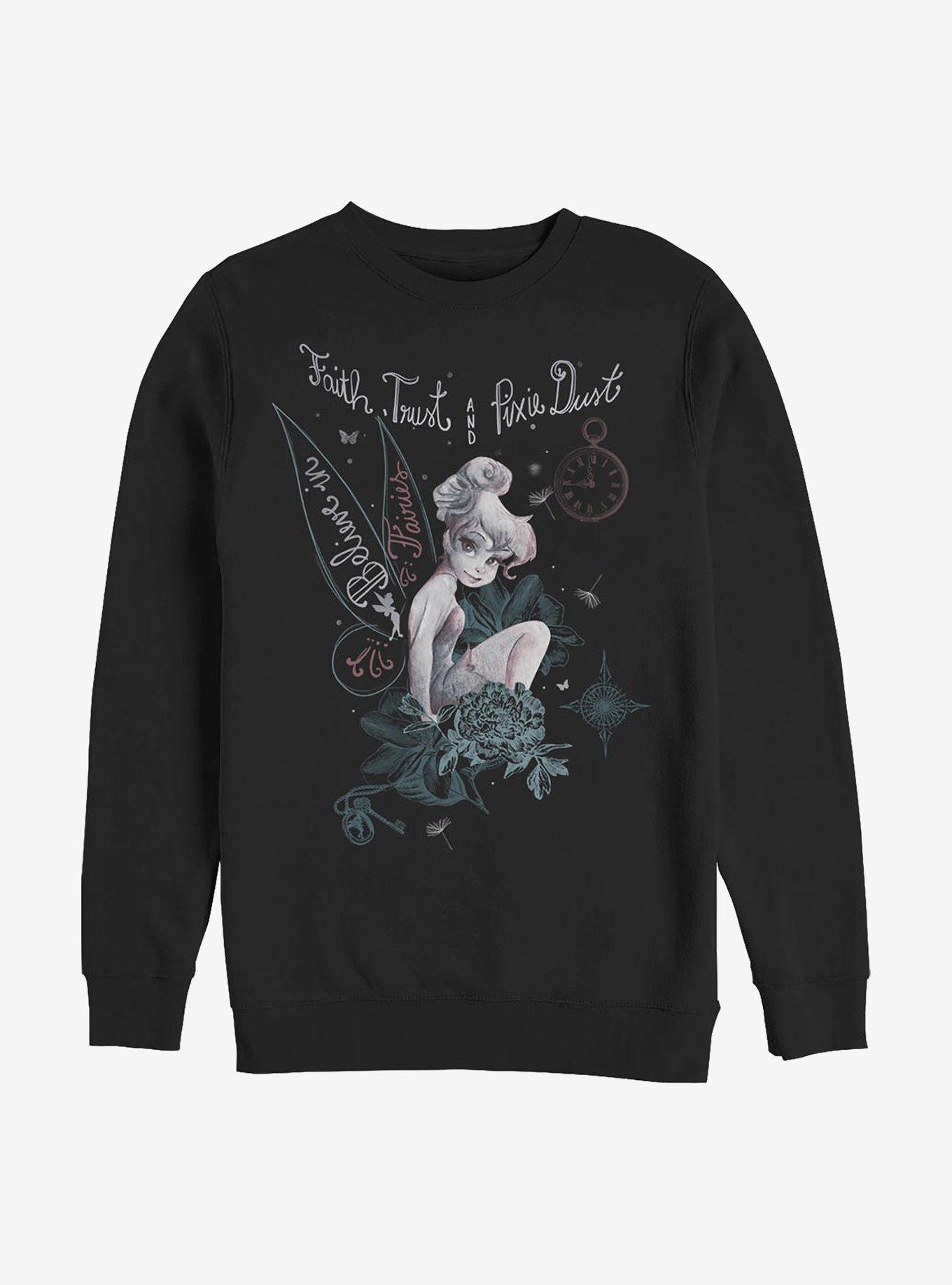 Disney Tink In Fairy Land Crew Sweatshirt, BLACK, hi-res