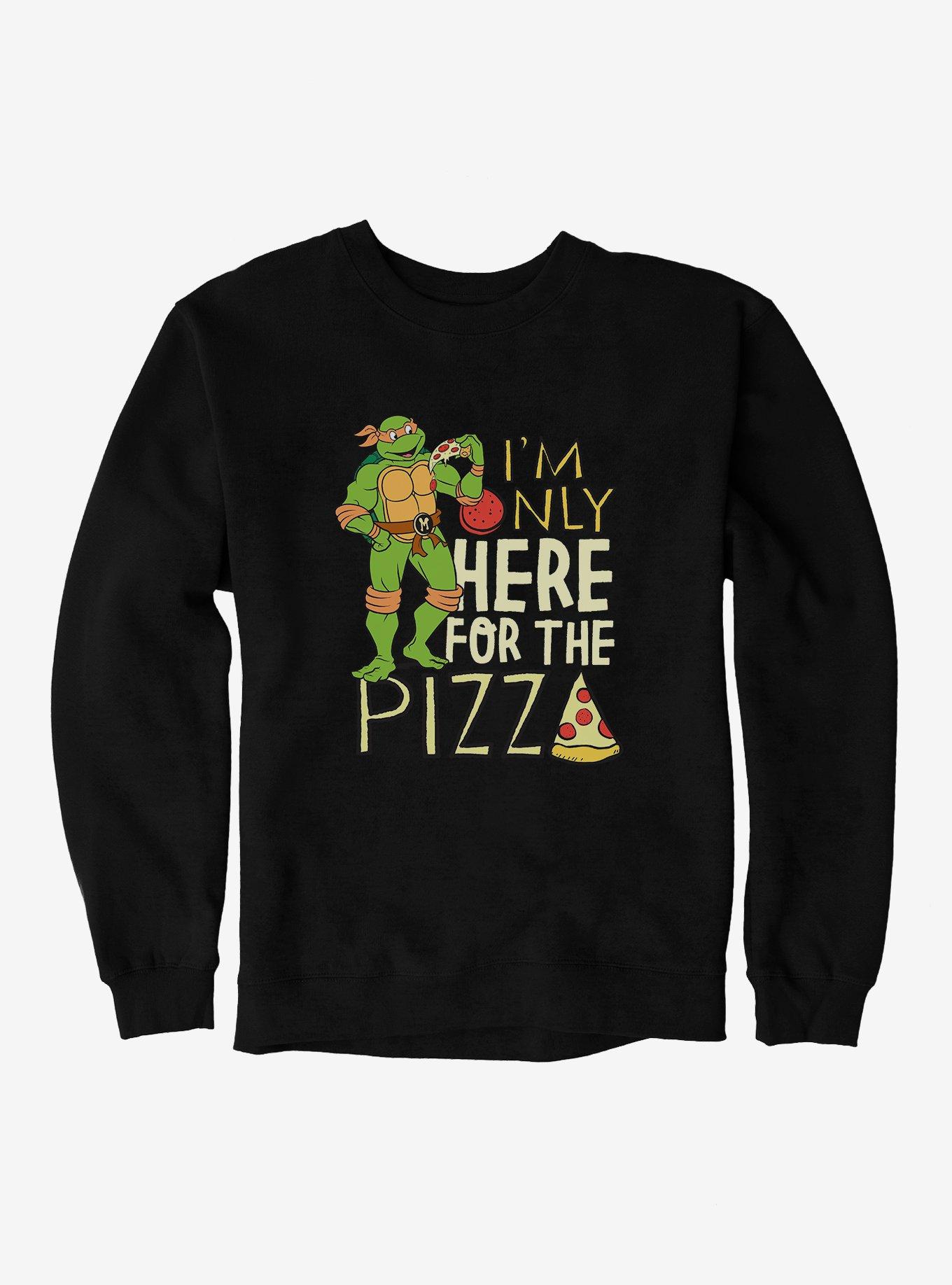 Teenage Mutant Ninja Turtles Michelangelo Only Here For Pizza Mens Sweatshirt, , hi-res