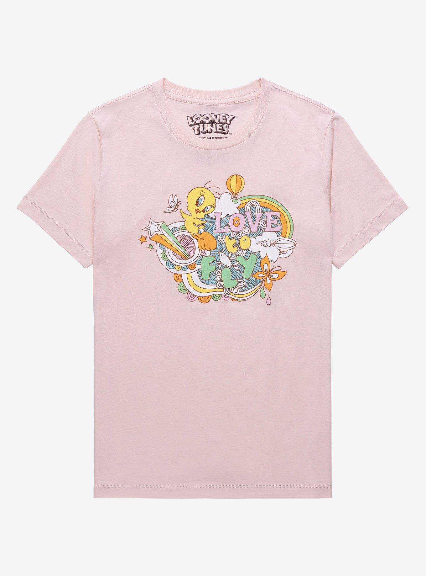 Looney Tunes Tweety Bird Love to Fly Women&rsquo;s T-Shirt - BoxLunch Exclusive, LIGHT PINK, hi-res