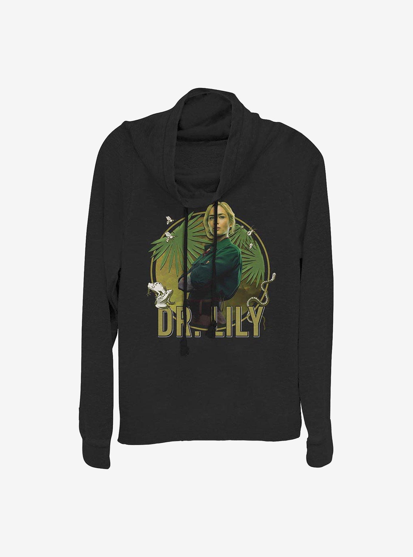 Disney Jungle Cruise Dr. Lily Hero Shot Cowlneck Long-Sleeve Girls Top, BLACK, hi-res