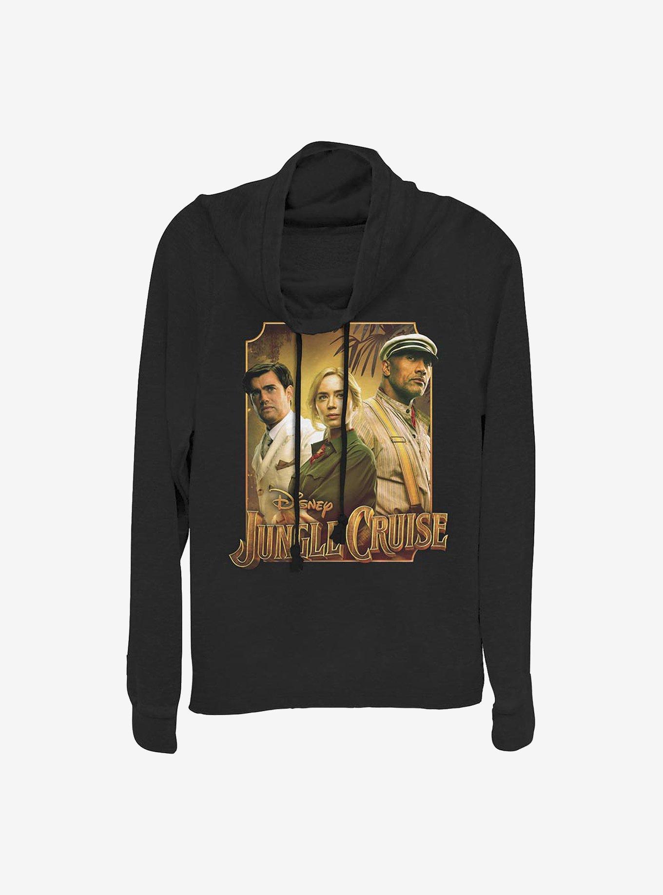 Disney Jungle Cruise Jungle Squad Cowlneck Long-Sleeve Girls Top, BLACK, hi-res