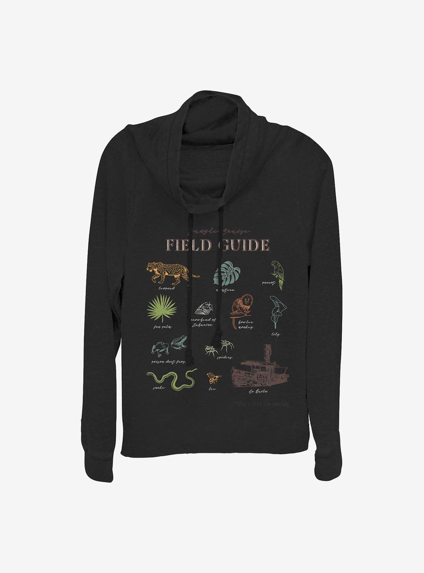 Disney Jungle Cruise Field Guide Cowlneck Long-Sleeve Girls Top, BLACK, hi-res