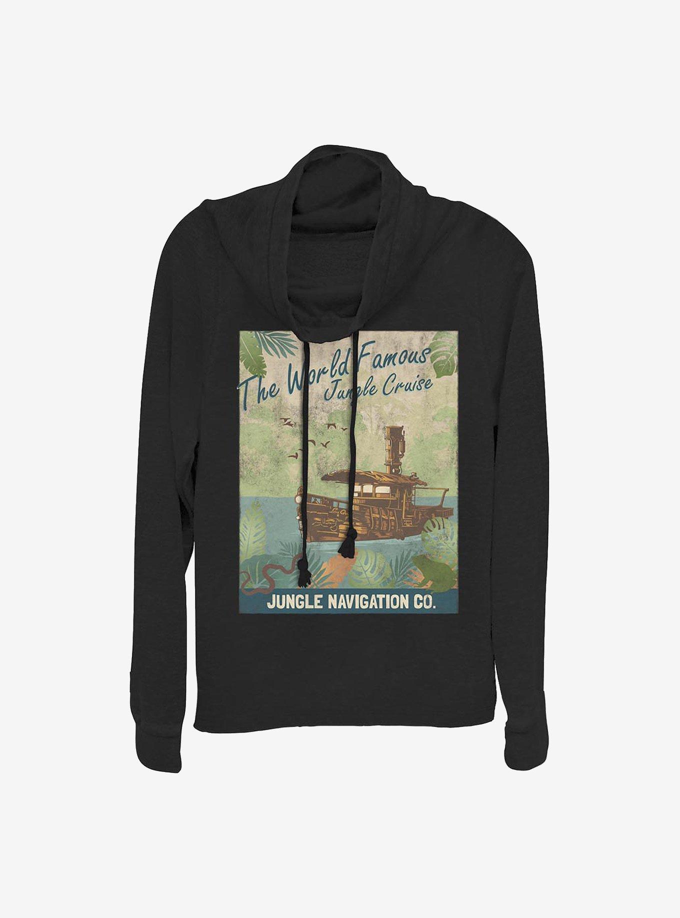 Disney Jungle Cruise Vintage Poster Cowlneck Long-Sleeve Girls Top, , hi-res