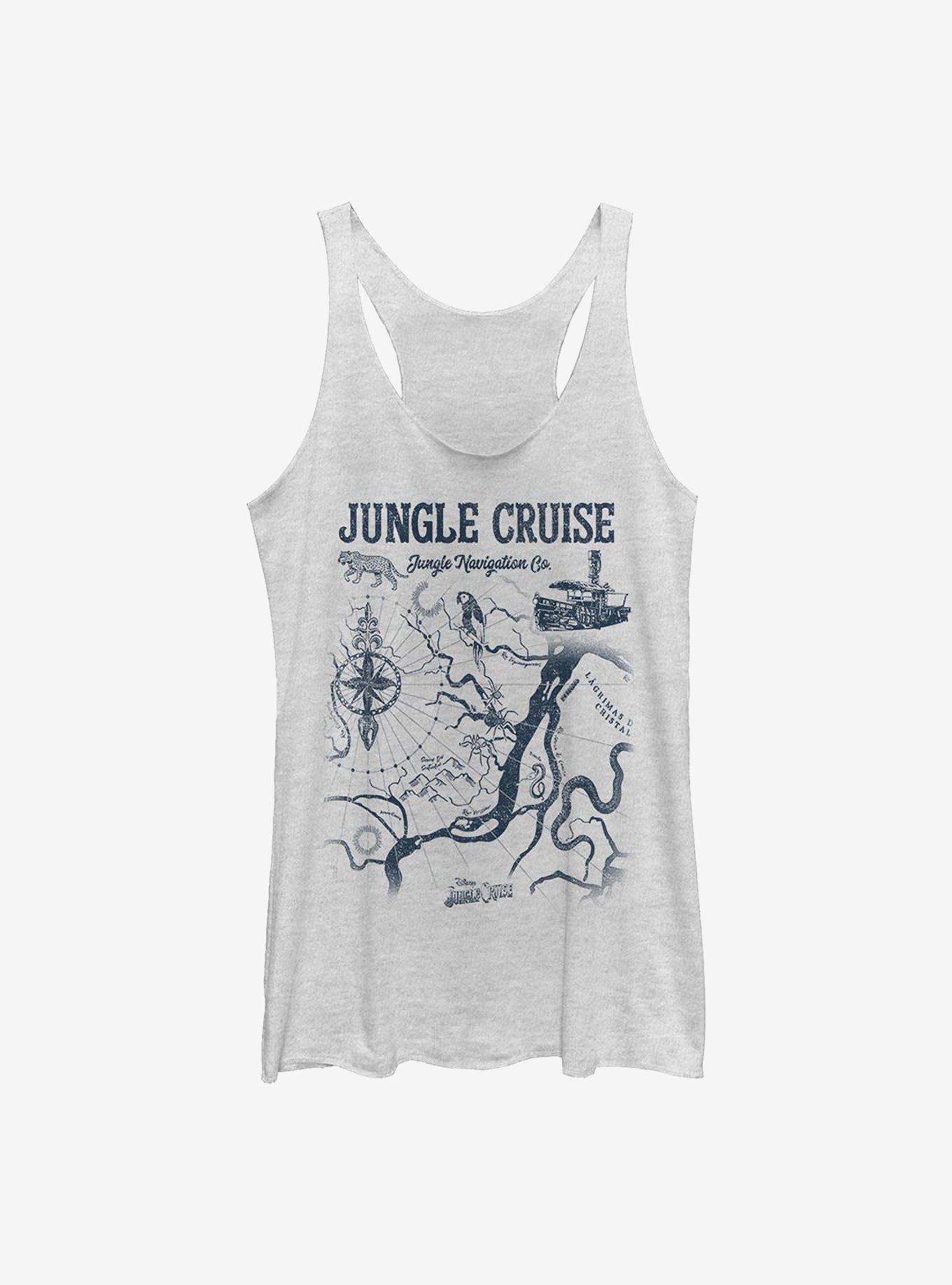 Disney Jungle Cruise Jungle Map Girls Tank, WHITE HTR, hi-res