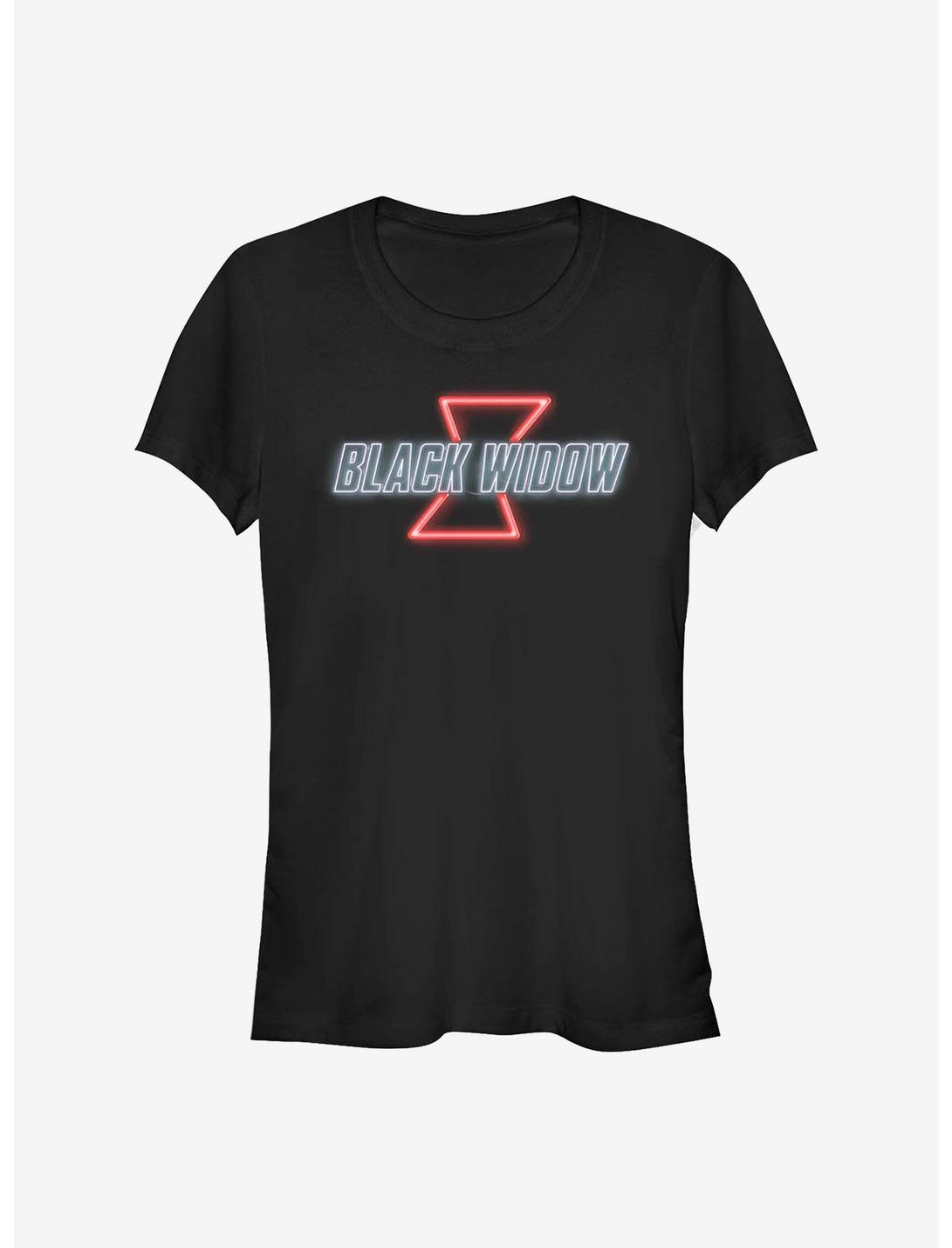 Marvel Black Widow Glow Logo Girls T-Shirt, BLACK, hi-res