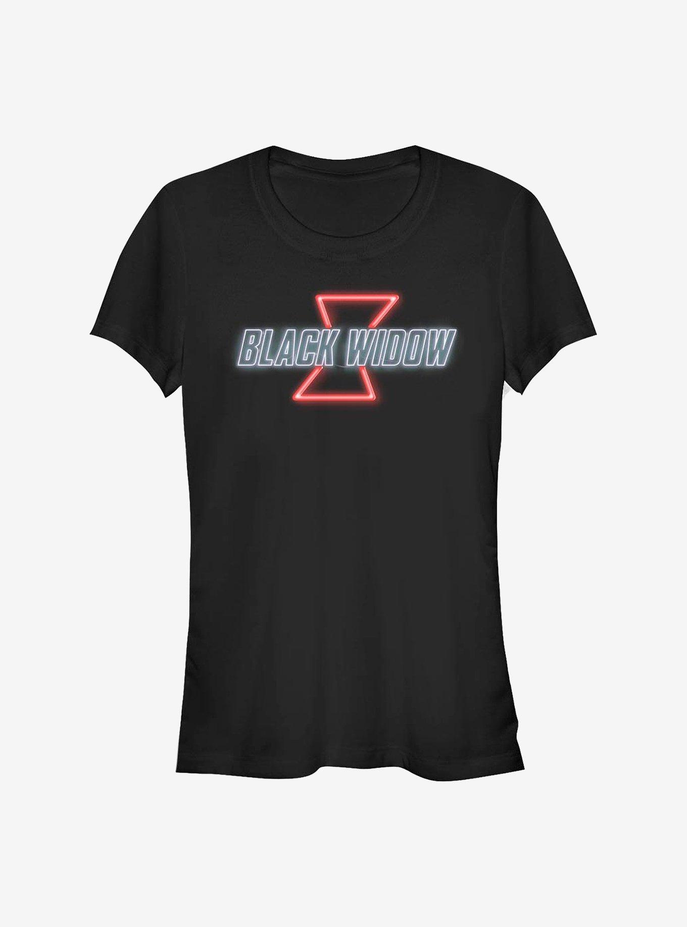 Marvel Black Widow Glow Logo Girls T-Shirt, BLACK, hi-res