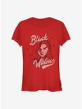 Marvel Black Widow Portrait Girls T-Shirt, RED, hi-res
