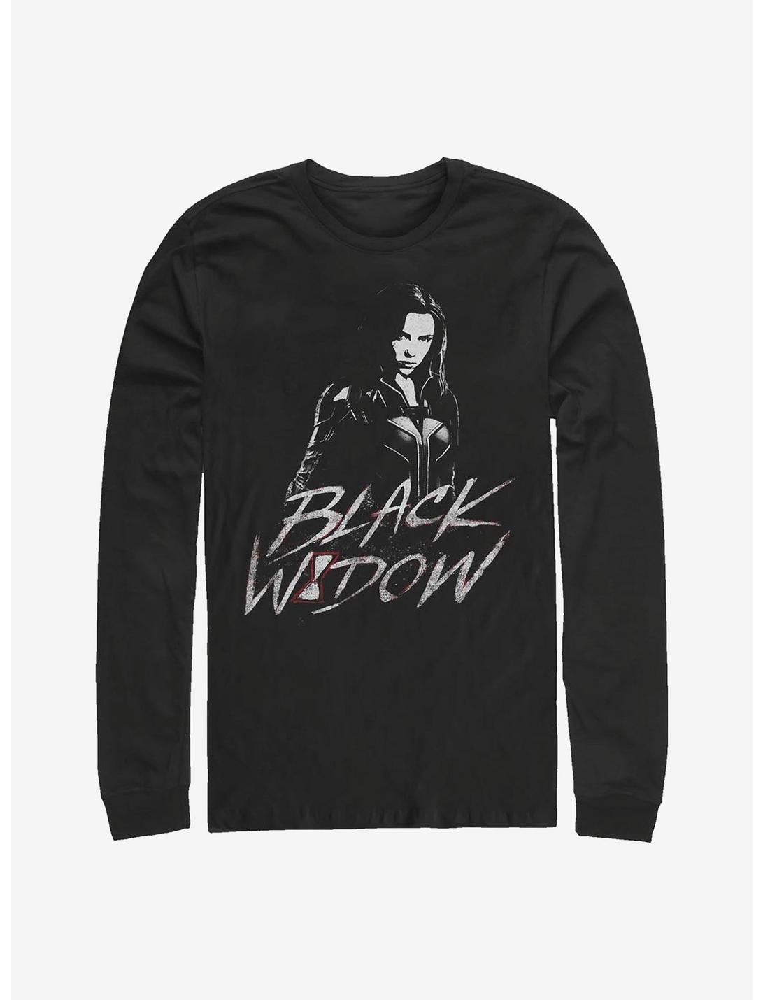 Marvel Black Widow Fierce Pose Long-Sleeve T-Shirt, BLACK, hi-res