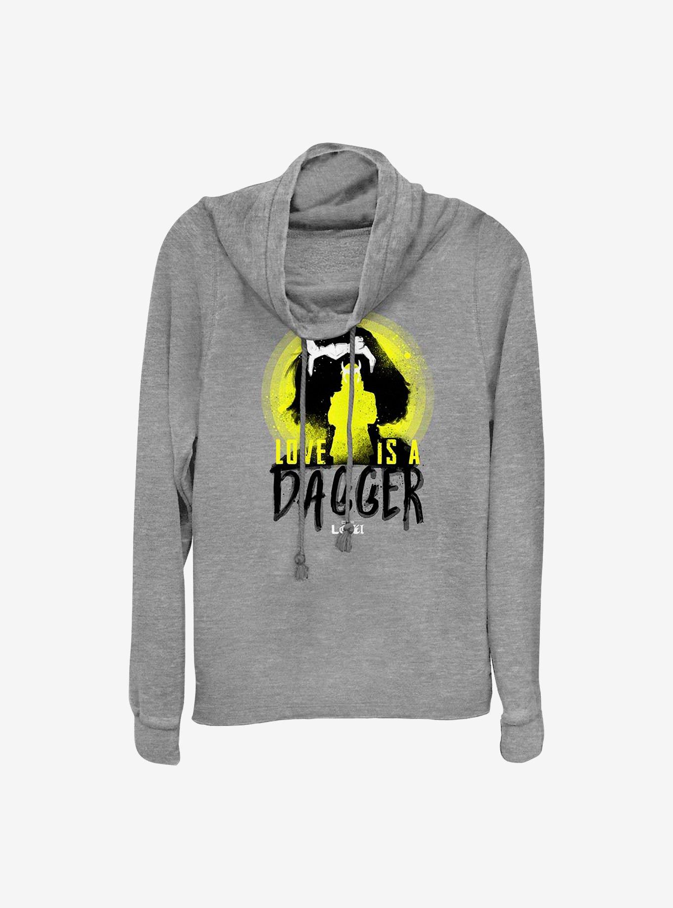 Marvel Loki Love Is A Dagger Cowlneck Long-Sleeve Girls Top, , hi-res