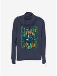 Marvel Loki Stained Glass Window Cowlneck Long-Sleeve Girls Top, NAVY, hi-res