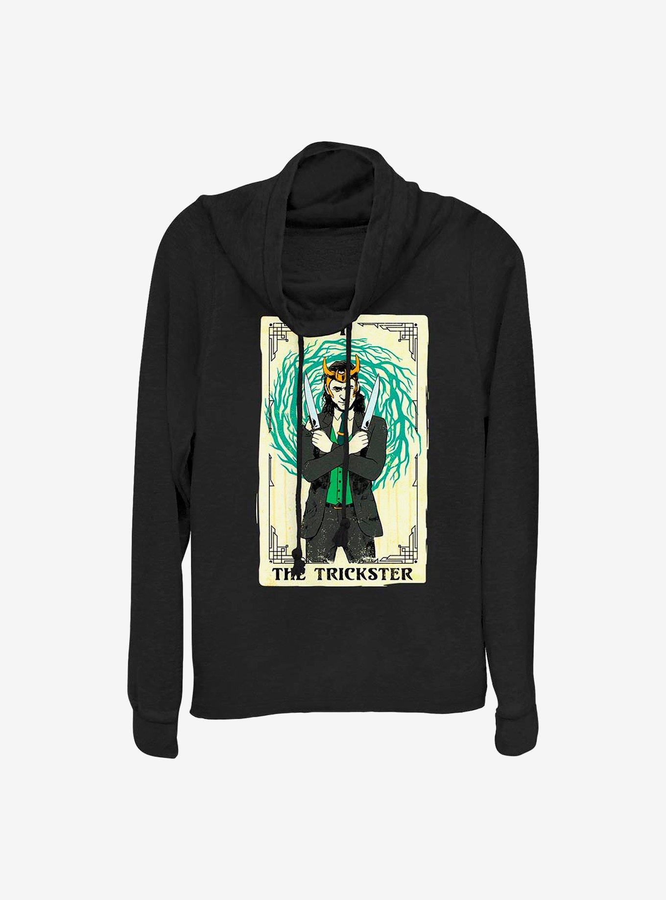 Marvel Loki The Trickster Tarot Cowlneck Long-Sleeve Girls Top