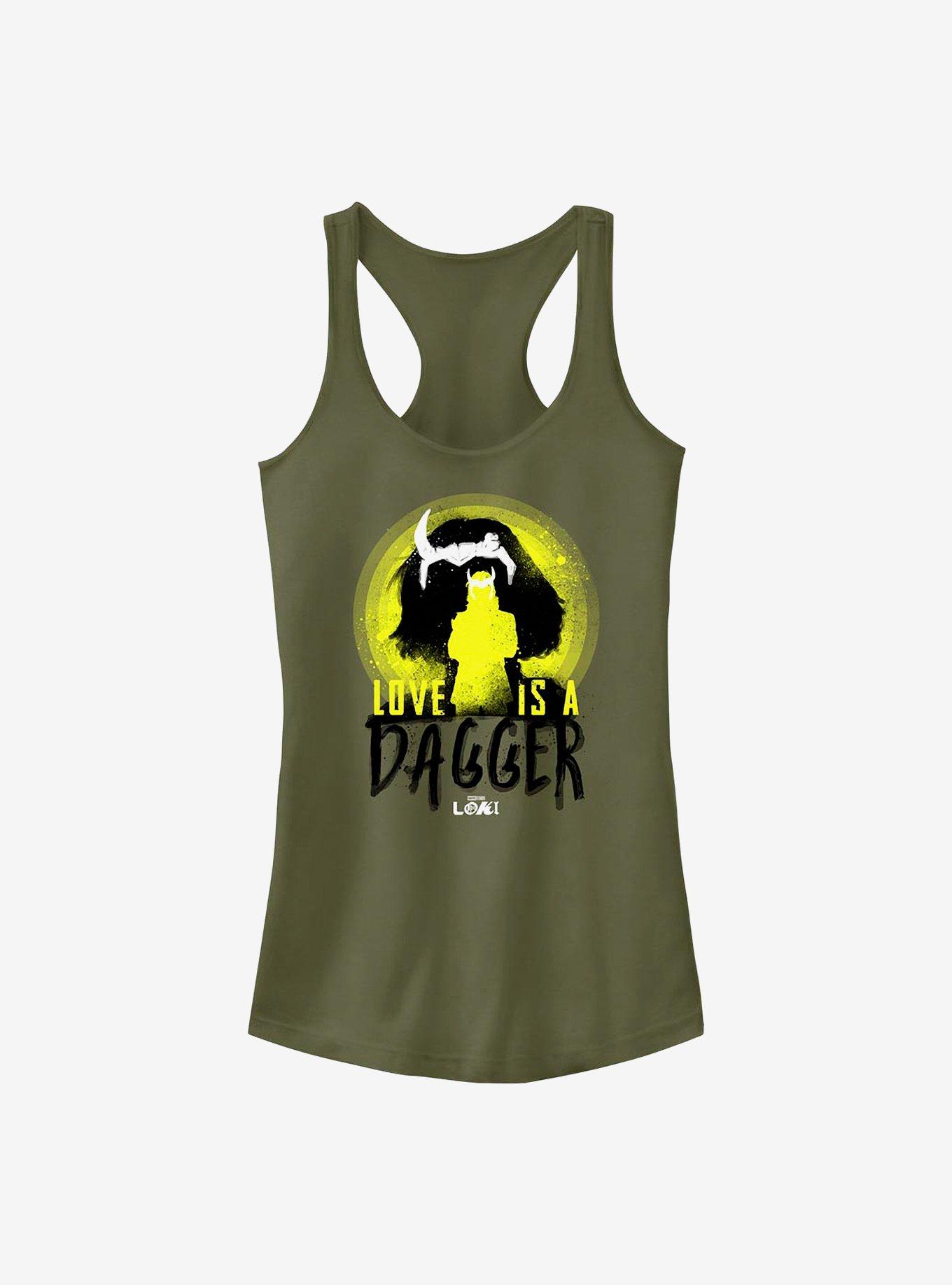 Marvel Loki Love Is A Dagger Girls Tank, MIL GRN, hi-res