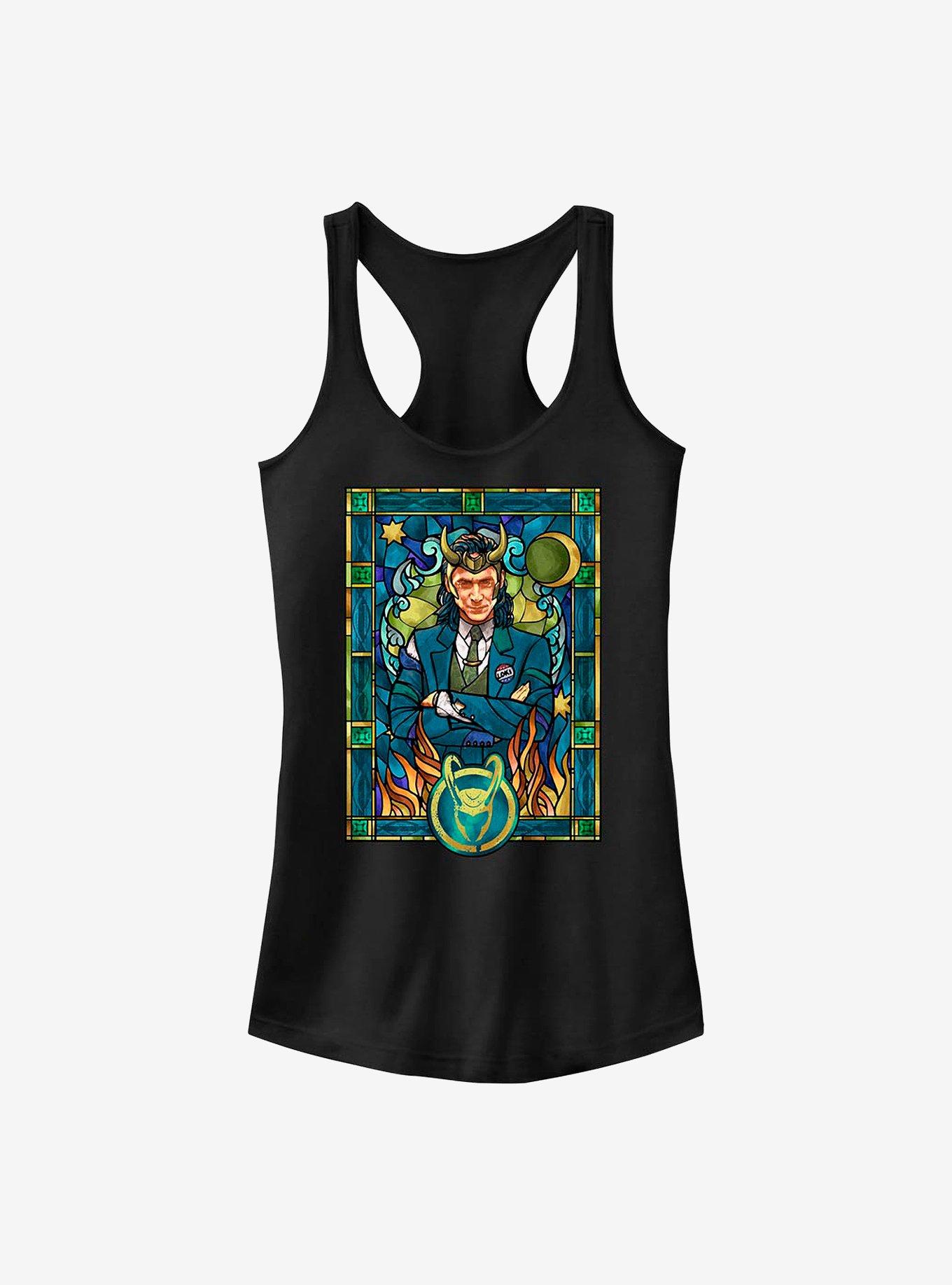 Marvel Loki Stained Glass Window Girls Tank, , hi-res