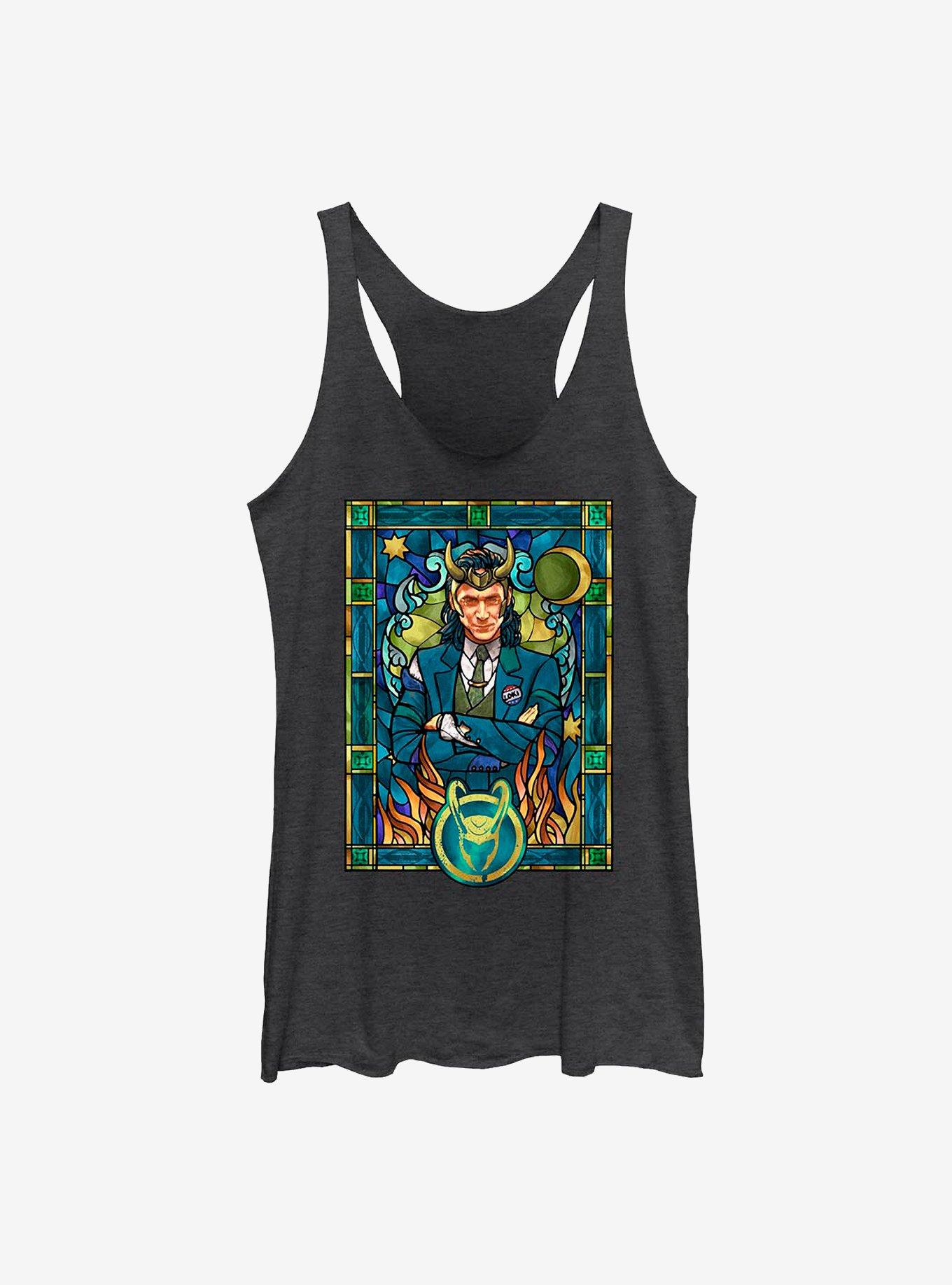 Marvel Loki Stained Glass Window Girls Tank, , hi-res