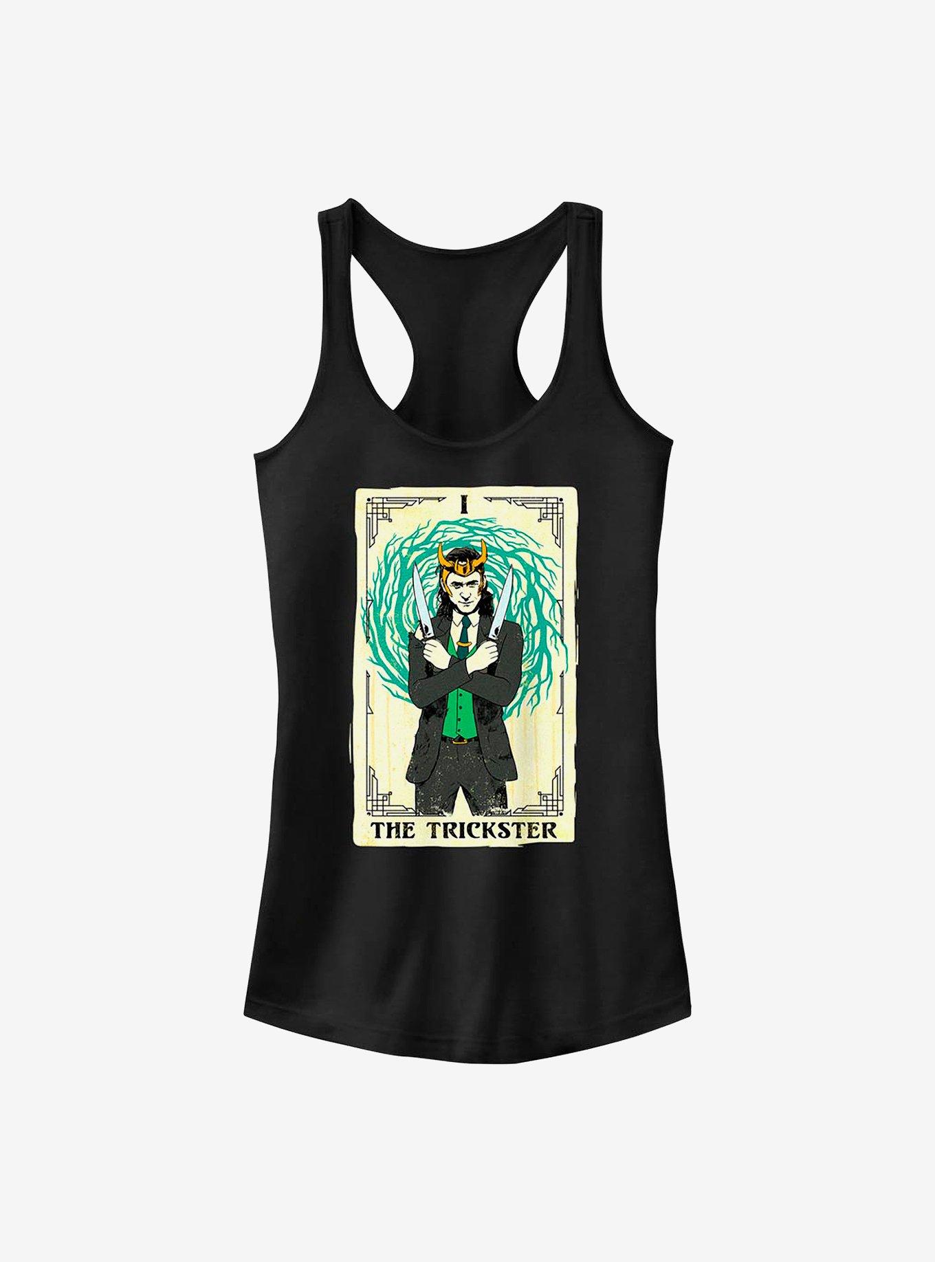 Marvel Loki The Trickster Tarot Girls Tank, BLACK, hi-res