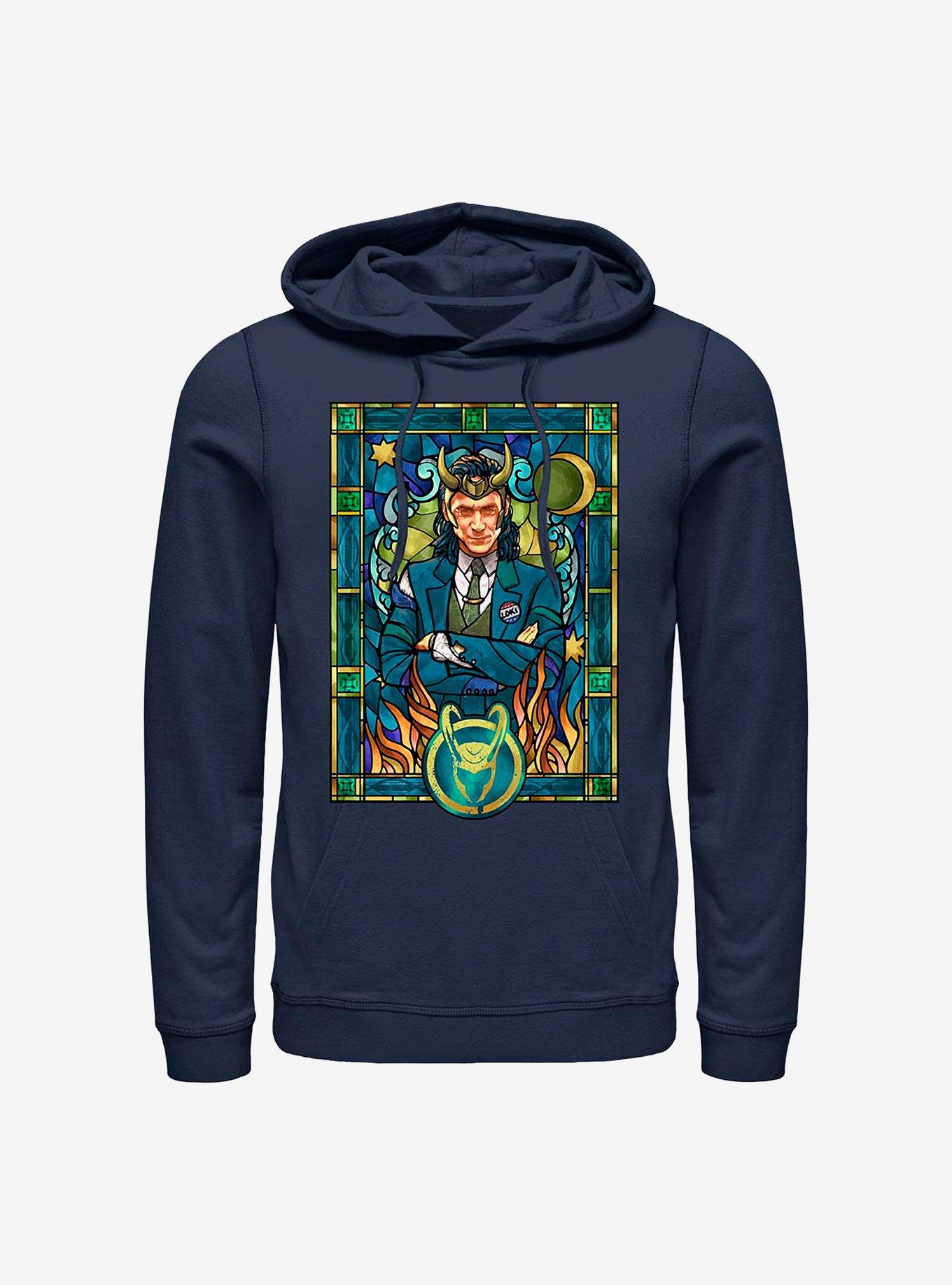 Marvel Loki Stained Glass Window Hoodie, NAVY, hi-res