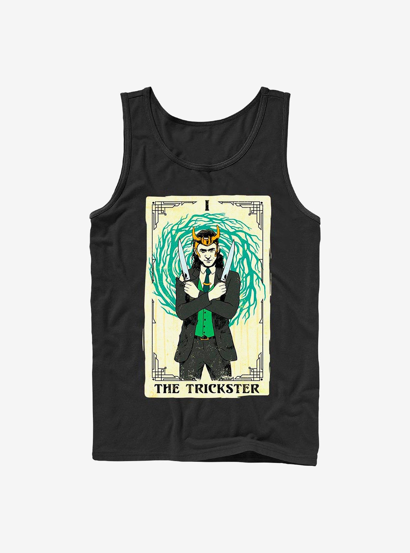 Marvel Loki The Trickster Tarot Tank, BLACK, hi-res