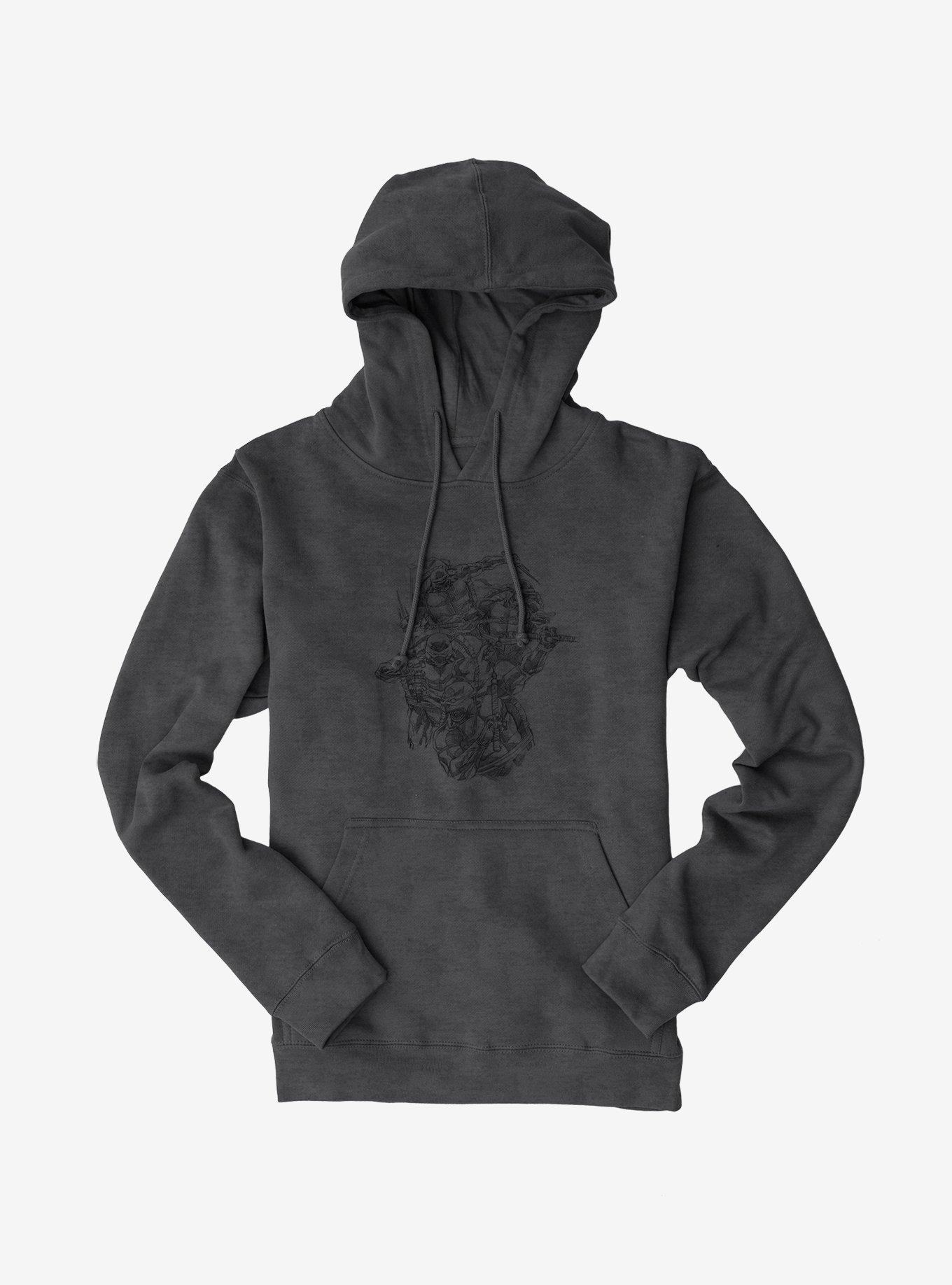 Teenage Mutant Ninja Turtles Ready For Action Sketch Art Mens Hoodie, , hi-res