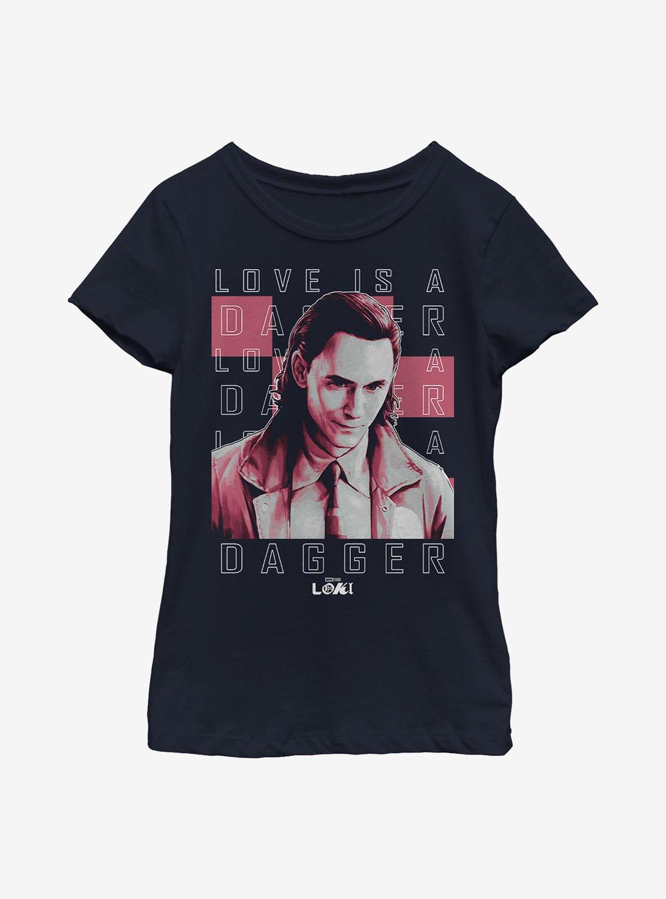 Marvel Loki Love Is A Dagger Youth Girls T-Shirt, , hi-res