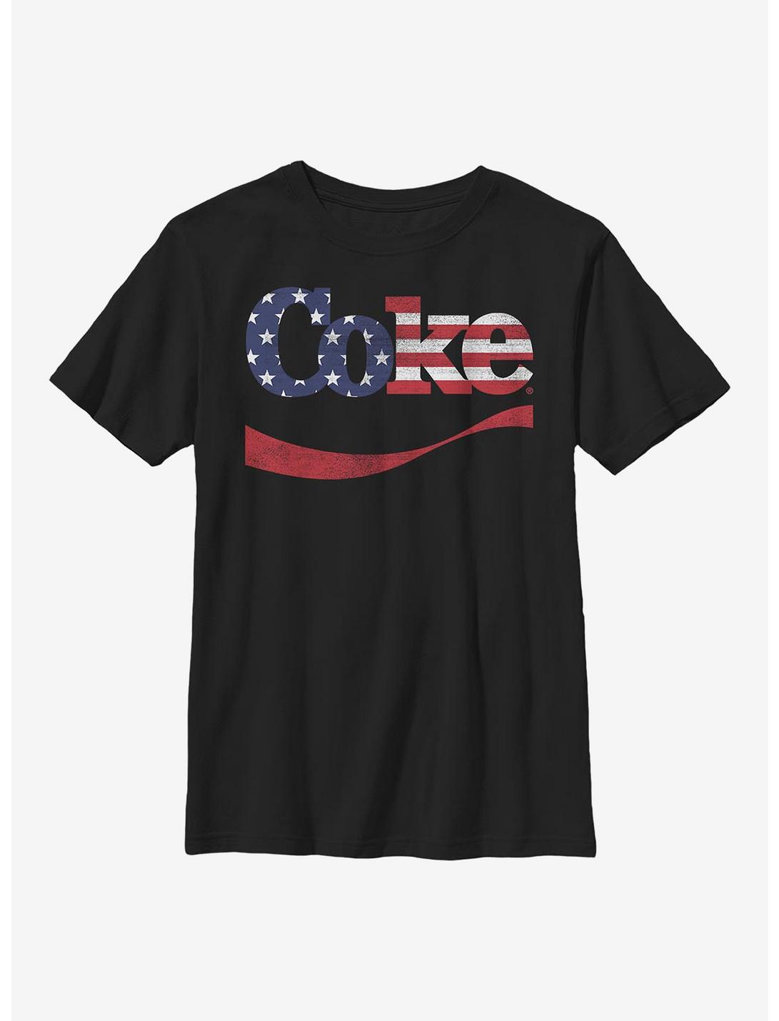 Coca-Cola Spangled Coke Youth T-Shirt, BLACK, hi-res