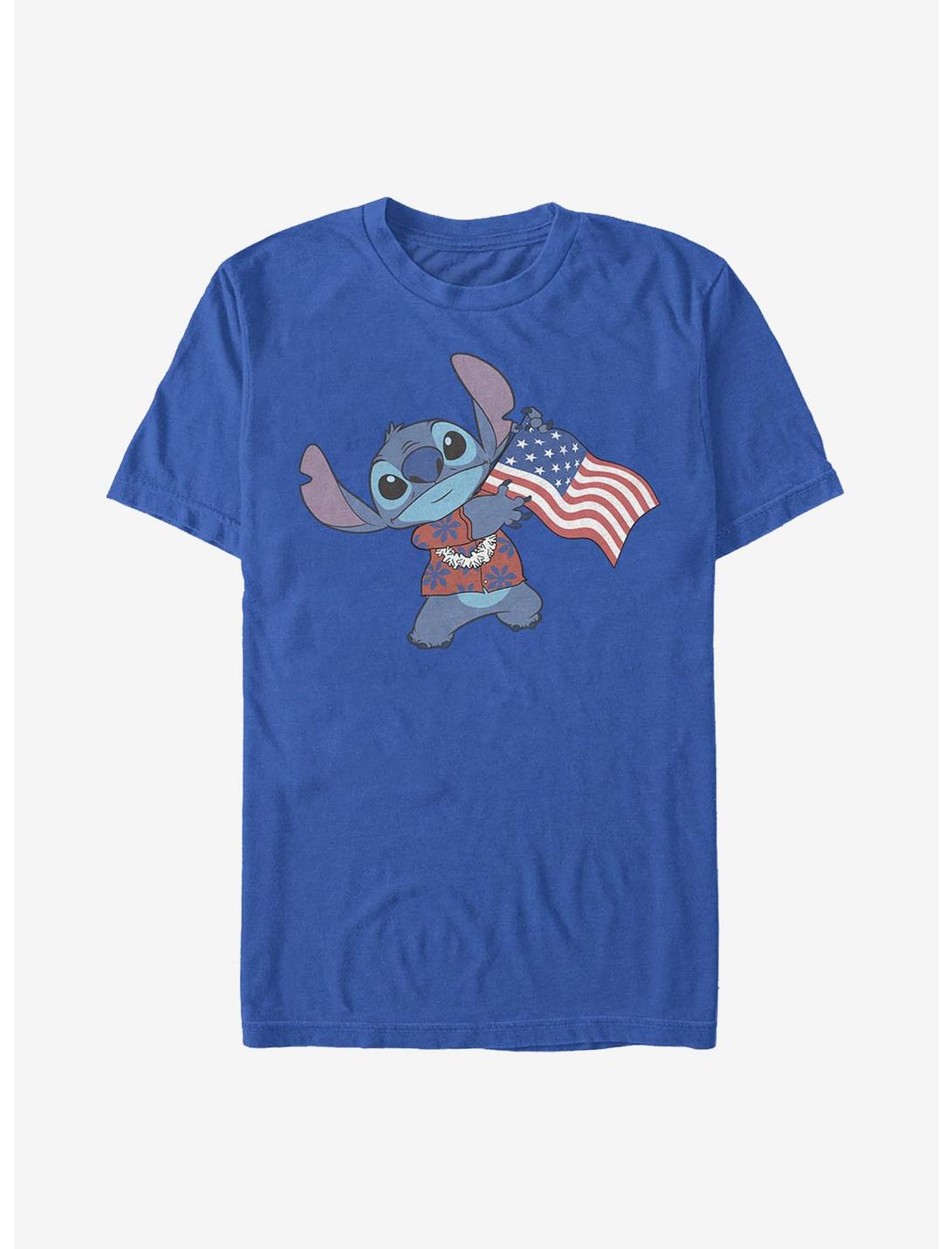 Disney Lilo And Stitch Tropic Stitch Flag T-Shirt, ROYAL, hi-res