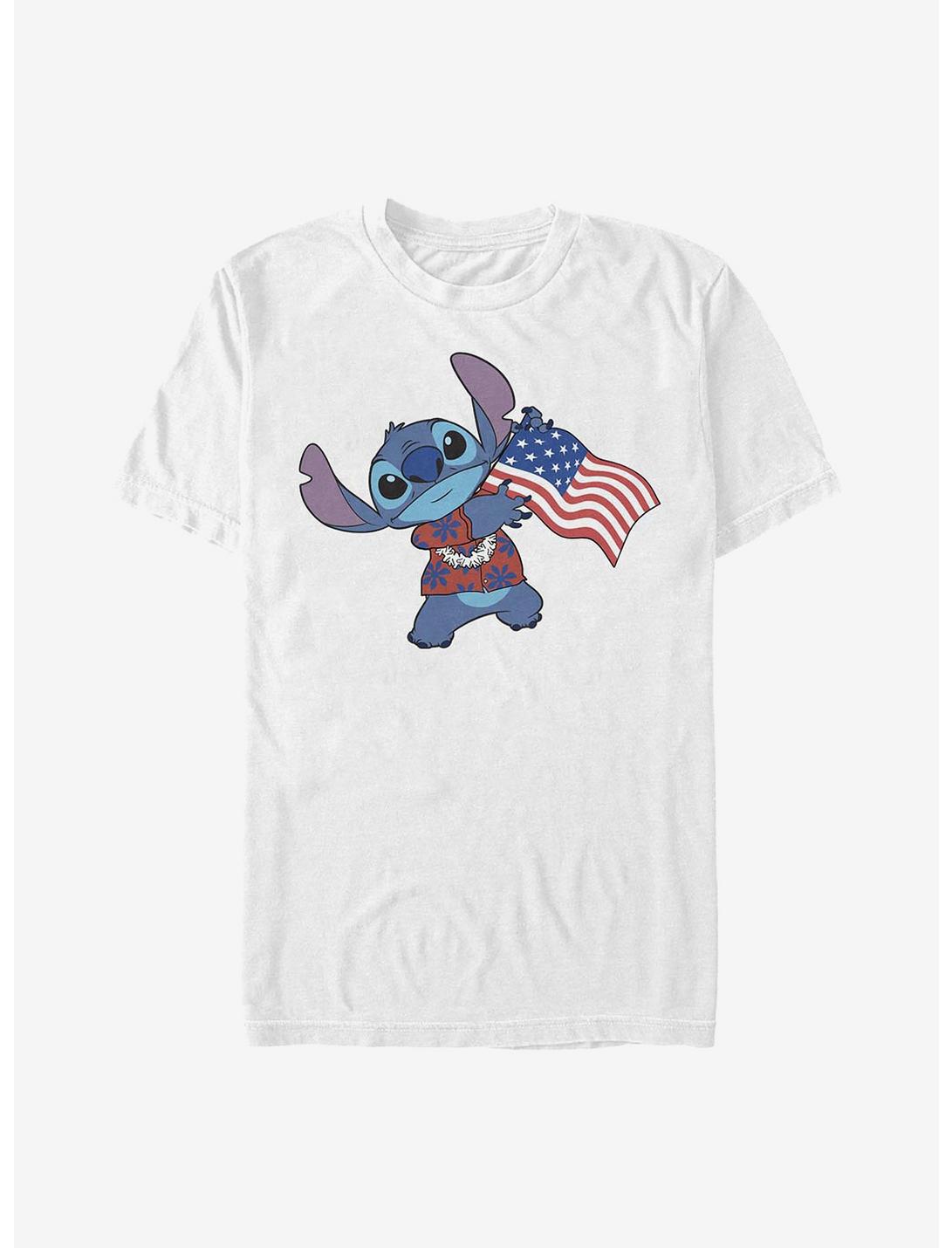 Disney Lilo And Stitch Tropic Stitch Flag T-Shirt, WHITE, hi-res