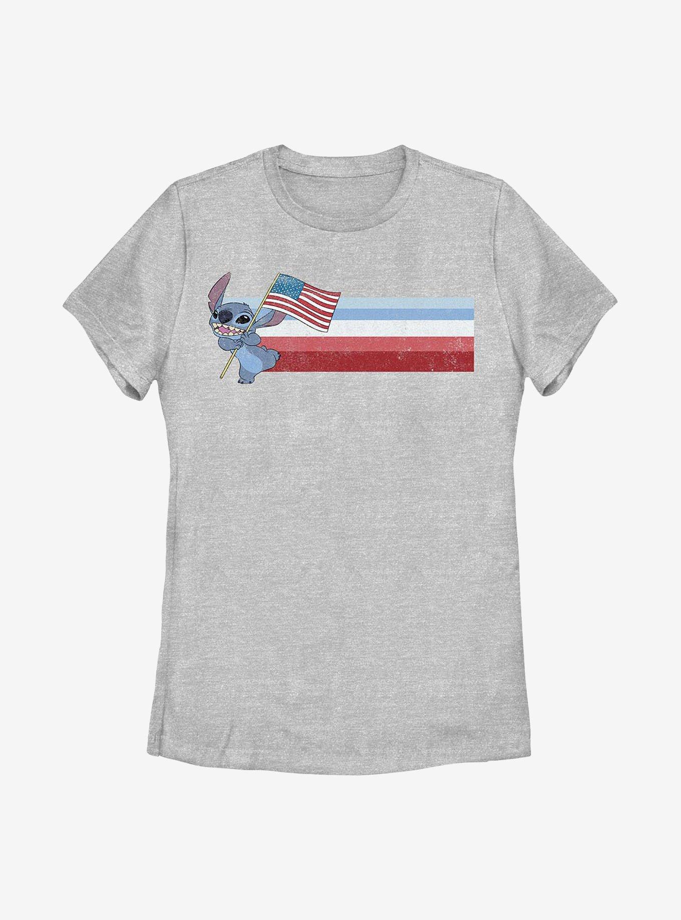 Disney Lilo And Stitch Flag Stitch Womens T-Shirt, , hi-res