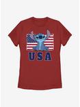 Disney Lilo And Stitch Americana Stitch Womens T-Shirt, RED, hi-res