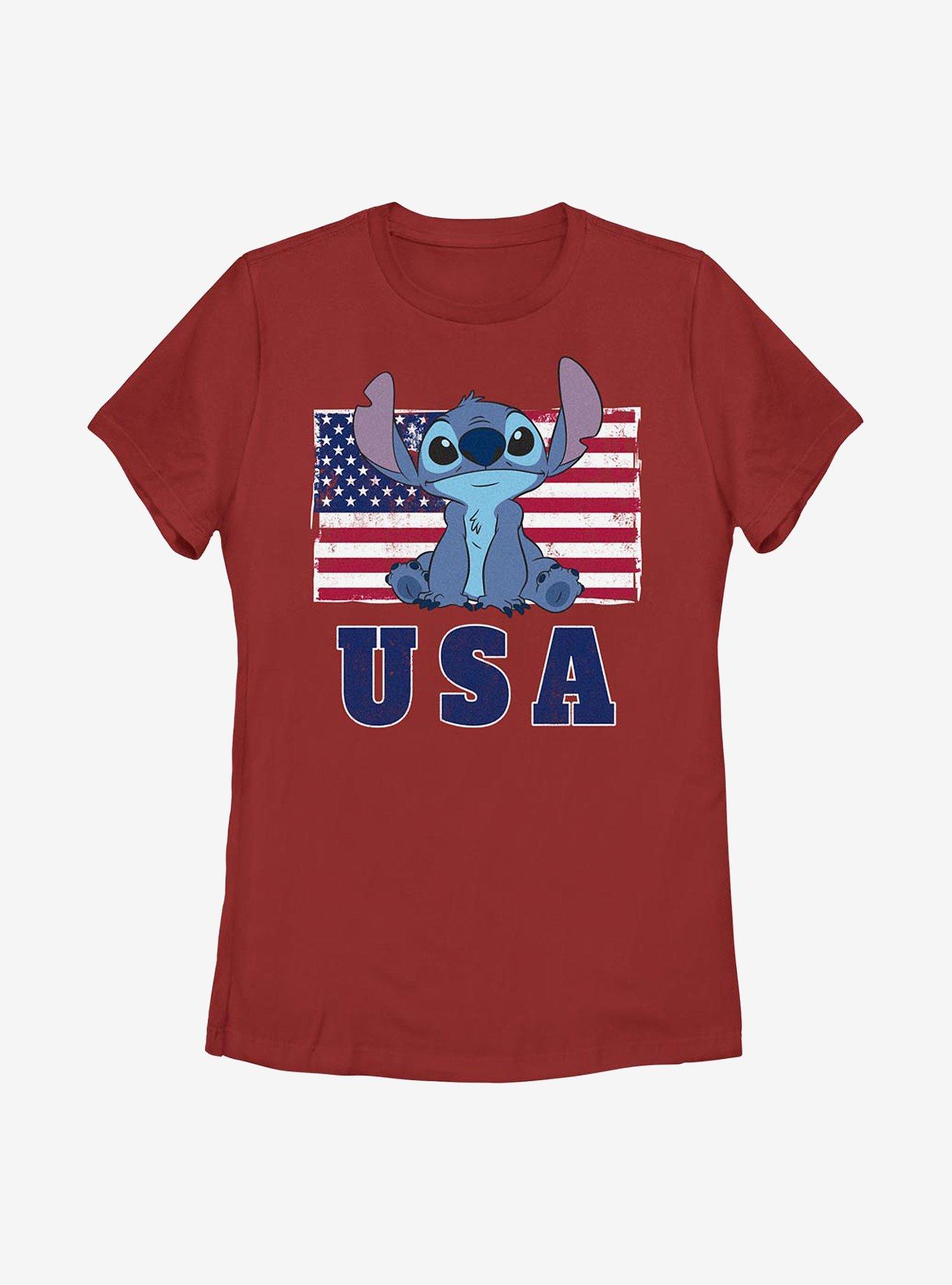 Disney Lilo And Stitch Americana Stitch Womens T-Shirt, , hi-res