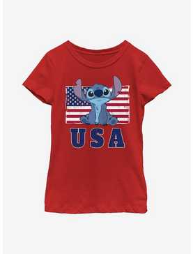Disney Lilo And Stitch Americana Stitch Youth Girls T-Shirt, , hi-res