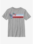 Disney Lilo And Stitch Flag Stitch Youth T-Shirt, ATH HTR, hi-res