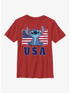 Disney Lilo And Stitch Americana Stitch Youth T-Shirt, , hi-res