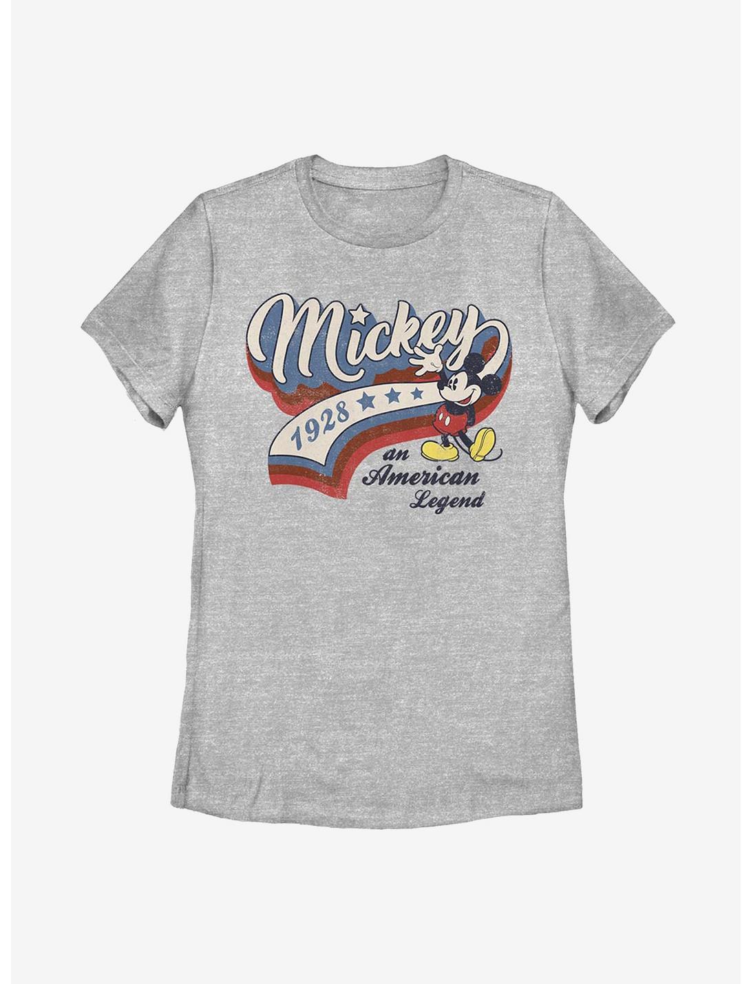 Disney Mickey Mouse Baseball Americana Womens T-Shirt, ATH HTR, hi-res
