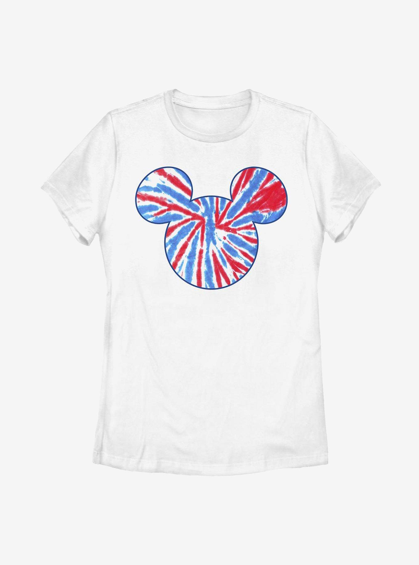 Disney Mickey Mouse Tie Dye Americana Womens T-Shirt, WHITE, hi-res