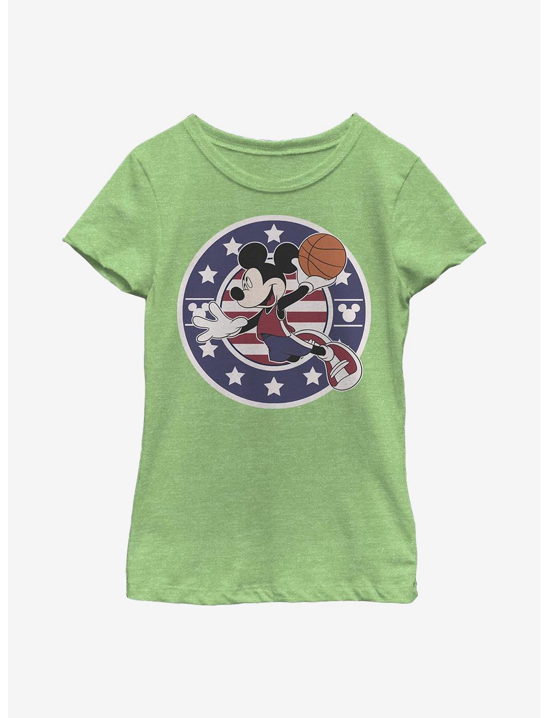 Disney Mickey Mouse B Ball Americana Youth Girls T-Shirt, GRN APPLE, hi-res