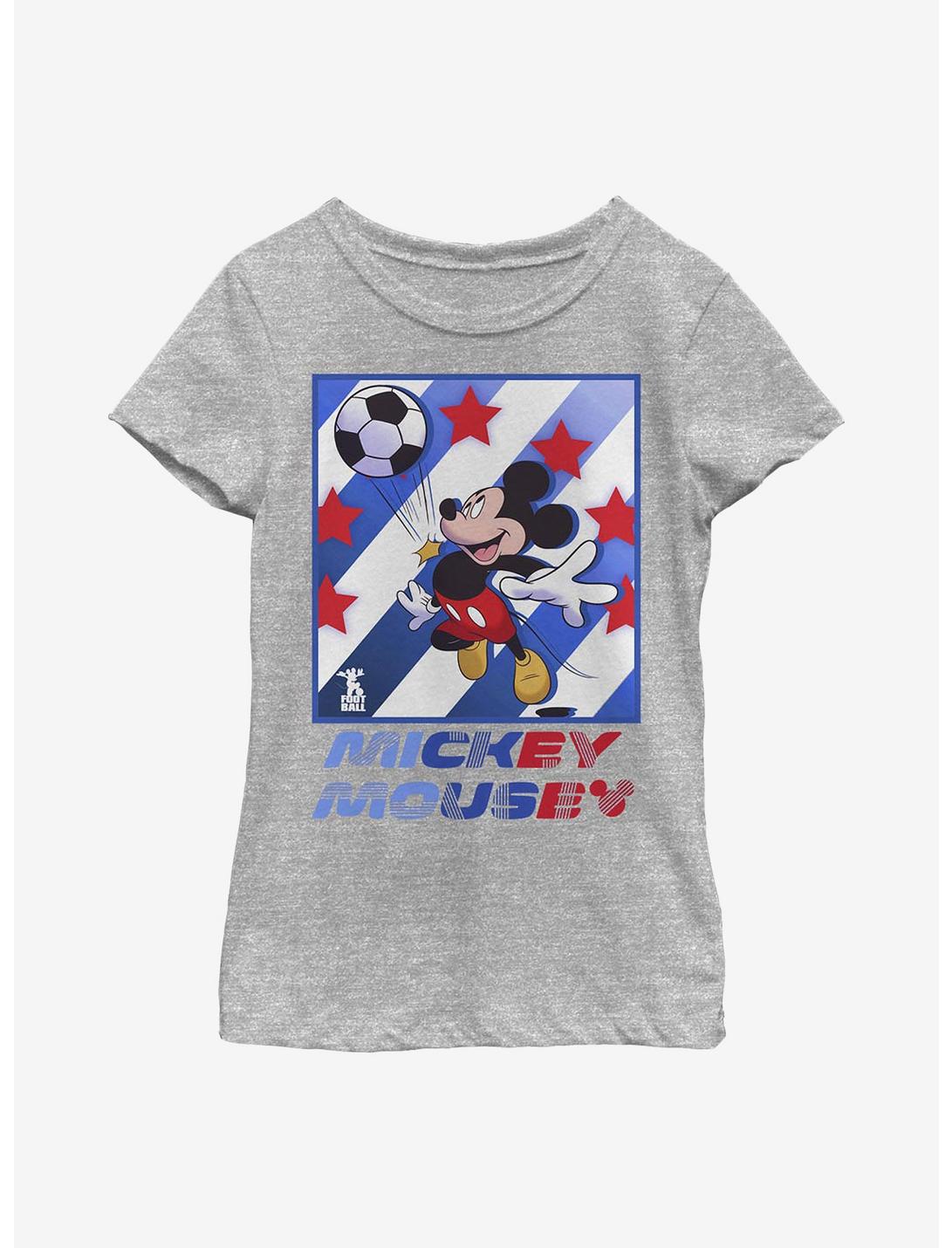 Disney Mickey Mouse Football Star Youth Girls T-Shirt, ATH HTR, hi-res