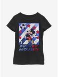 Disney Mickey Mouse Football Star Youth Girls T-Shirt, BLACK, hi-res